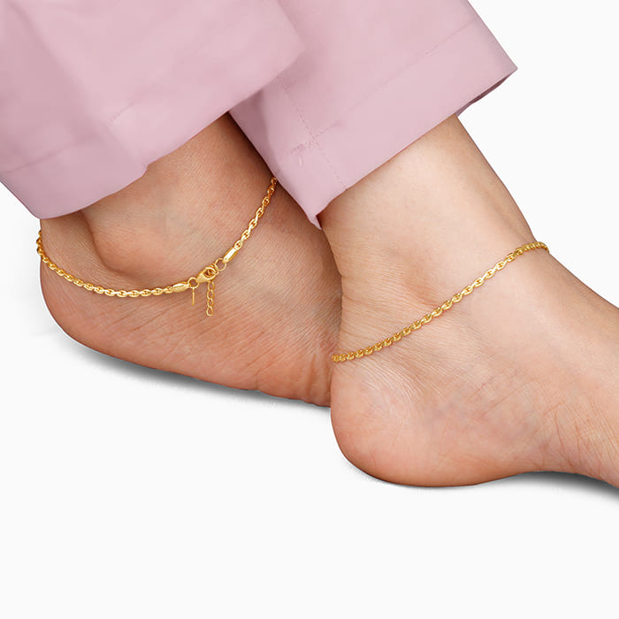 GIVA Jewellery Golden Step Up Anklet