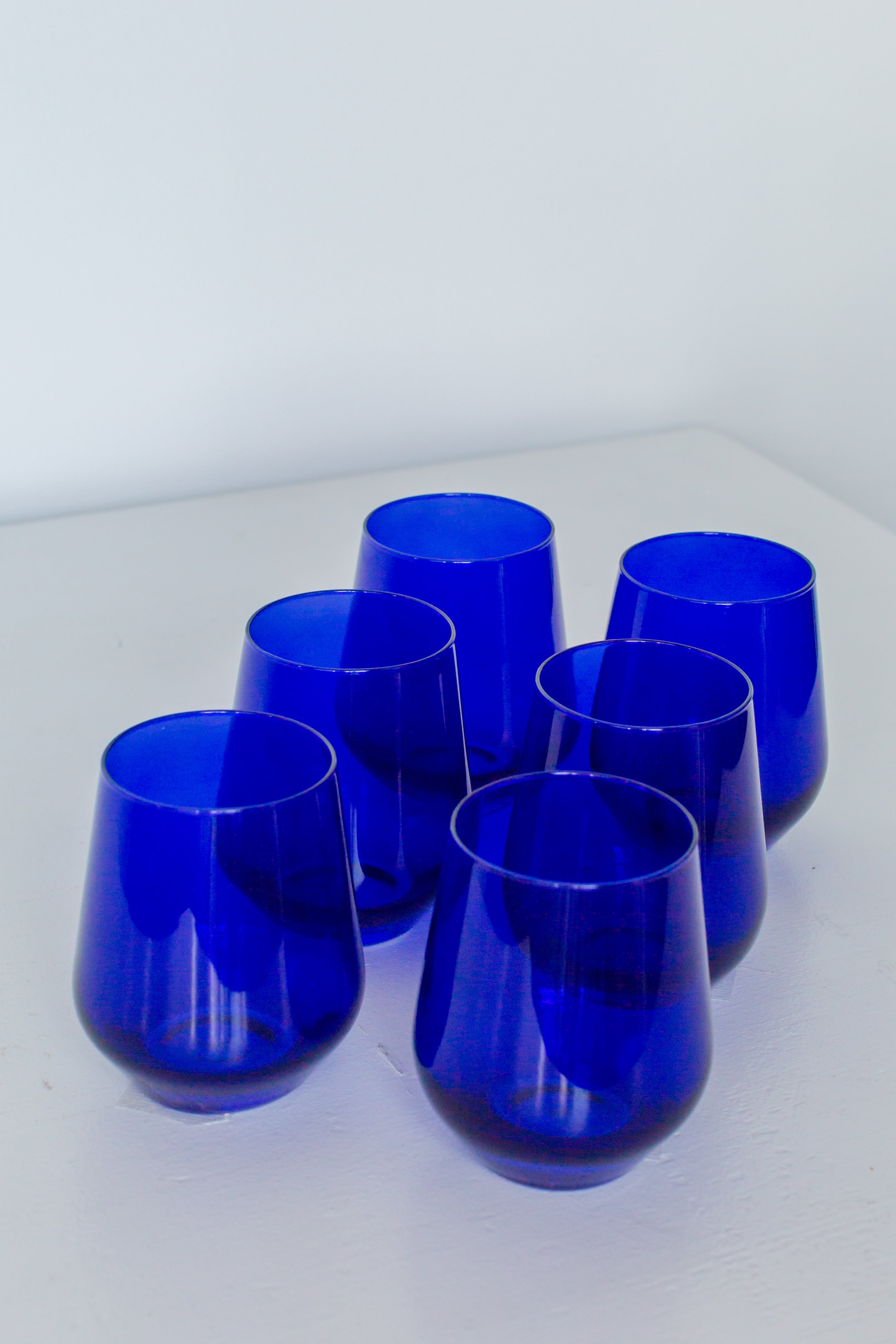 Estelle Colored Glass Estelle Colored Wine Stemless - Set of 6 {Royal Blue}