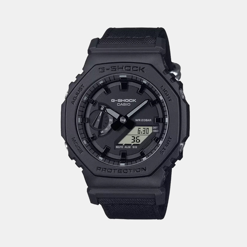 Casio G-Shock Men Quartz Black Dial Analog-Digital Fabric Watch G1524