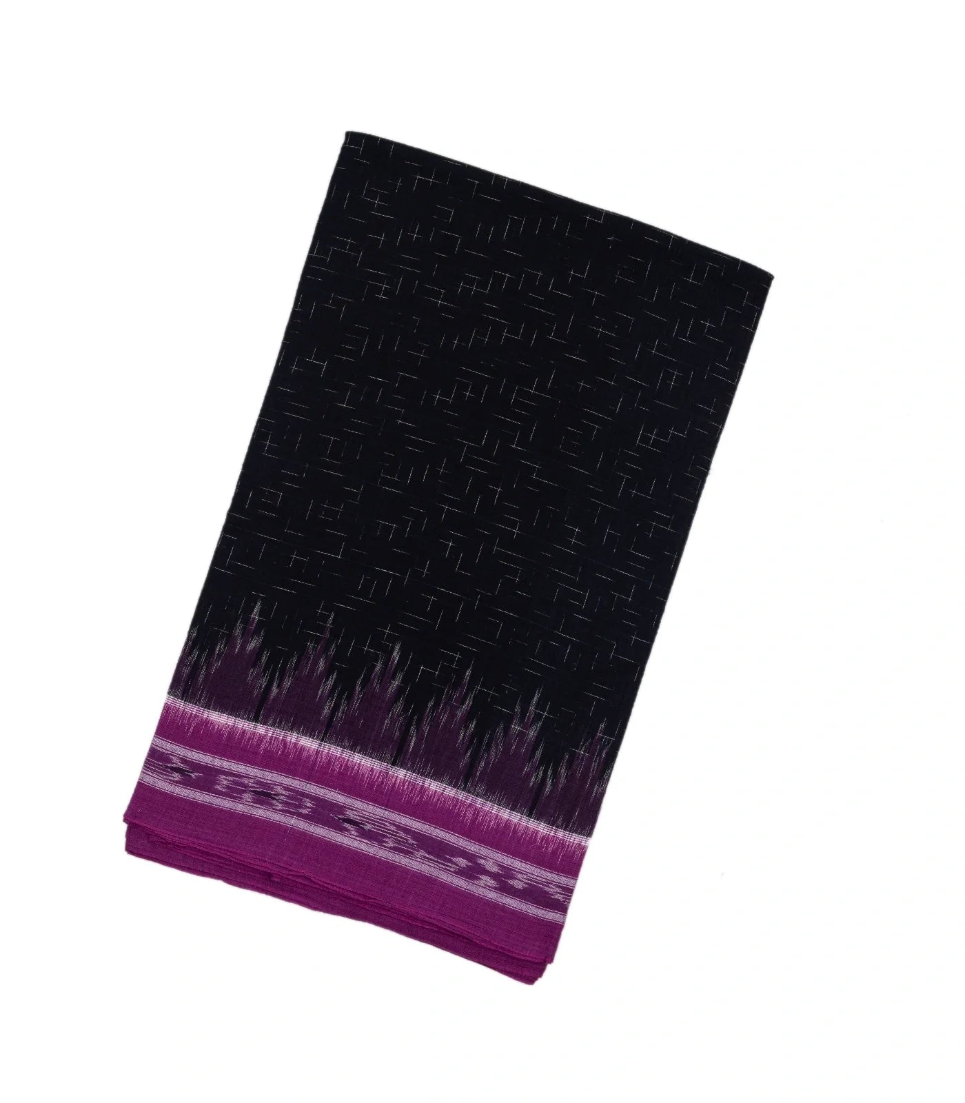 RmKV Black Handloom Orissa Cotton Saree With Purple Border