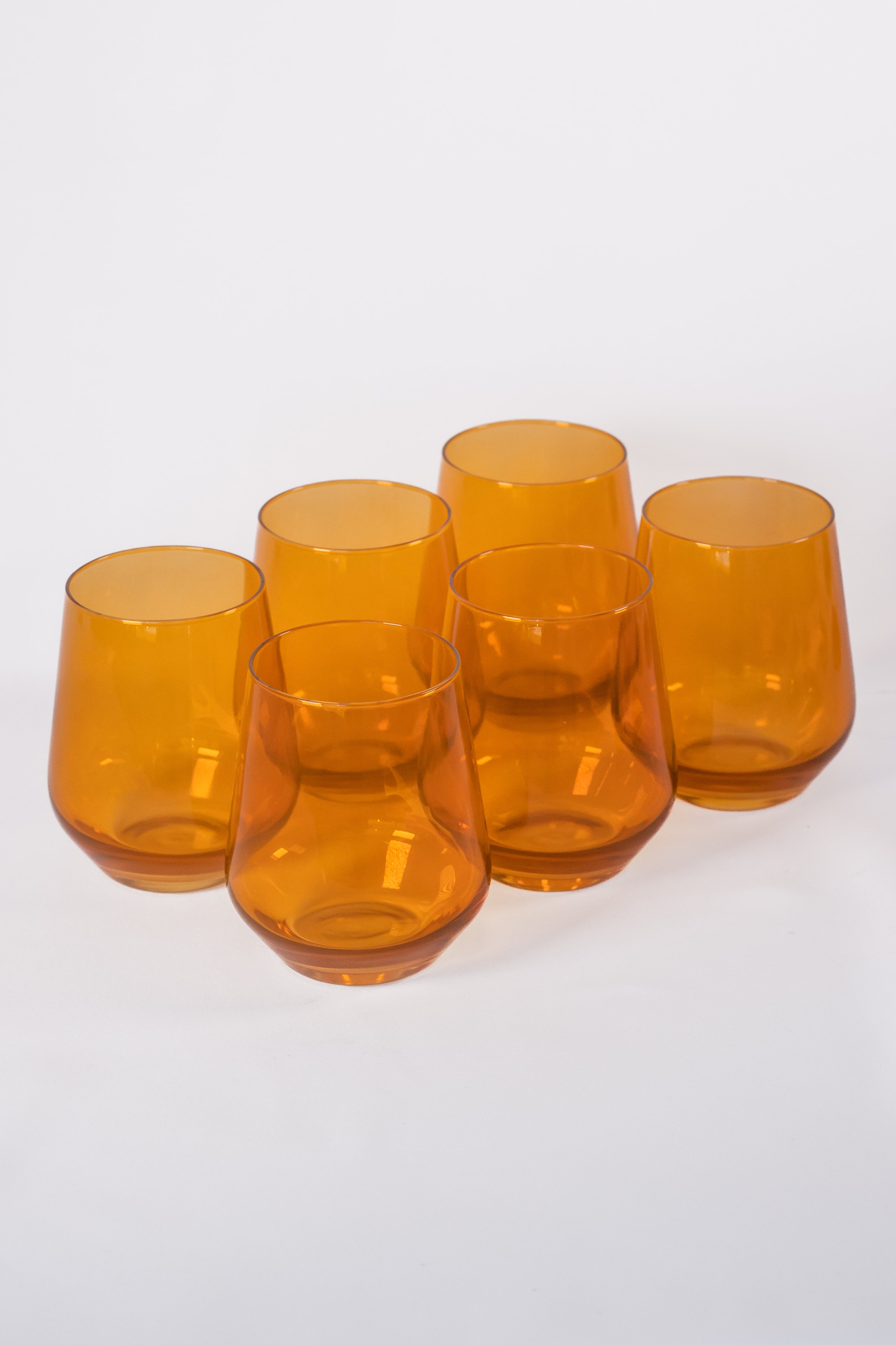 Estelle Colored Glass Estelle Colored Wine Stemless - Set of 6 {Butterscotch}