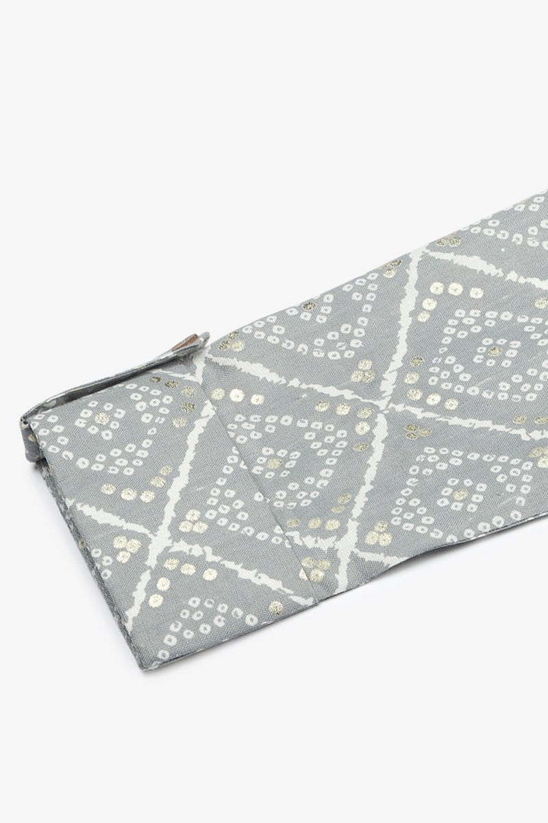 Ahika Grey Cotton Blend Bandhani Printed Straight Tunic VT1234 - view 5