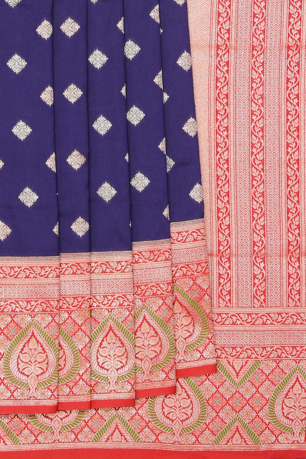 Kalanjali Gorgeous Brocade Navy Blue Saree – Women's