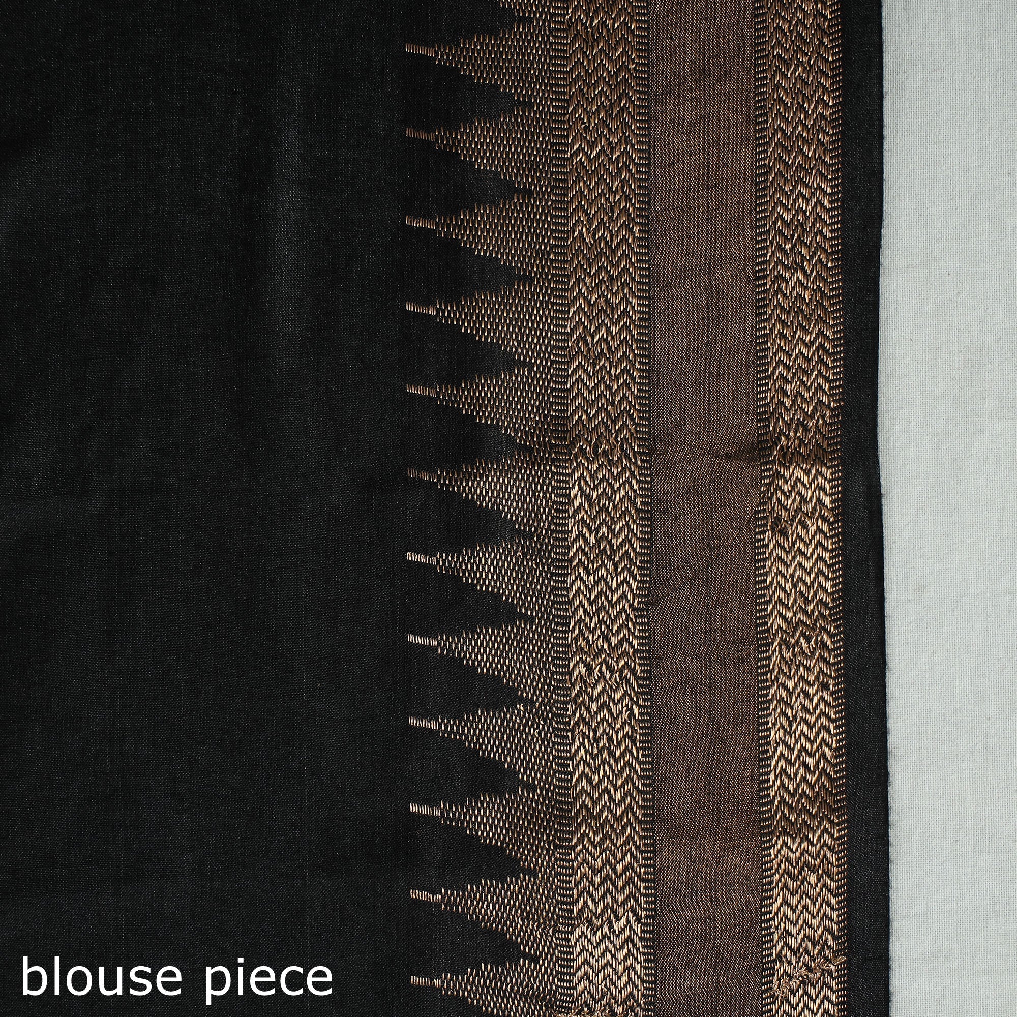 ITOKRI CRAFTS INITIATIVE Black - Vidarbha Tussar Bamboo Cotton Handloom Zari Border Saree 20 - view 7