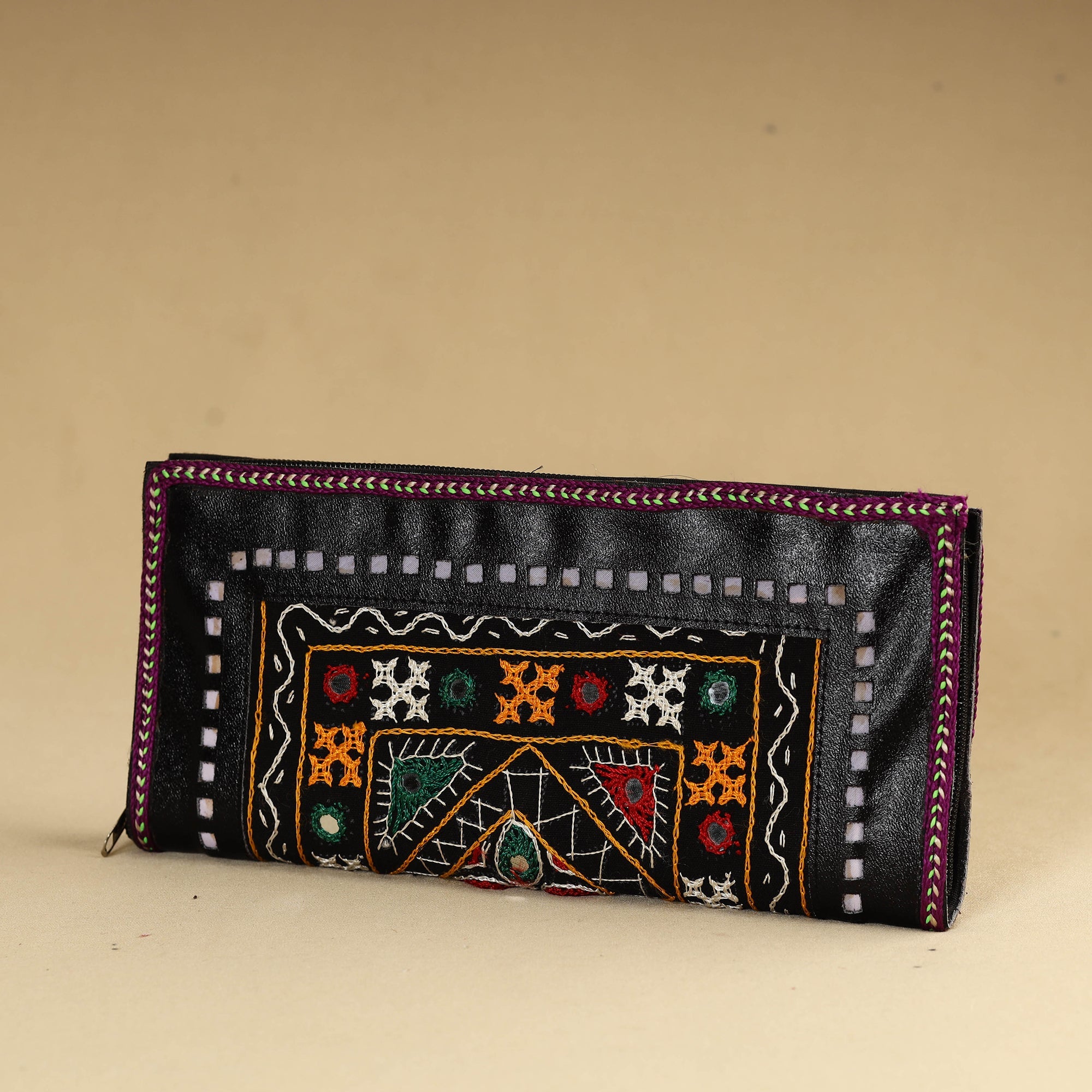 ANCHAL BIJLANI PATHUBHAI Black - Kutch Embroidery Cotton Handmade Leather Wallet 40 - view 2
