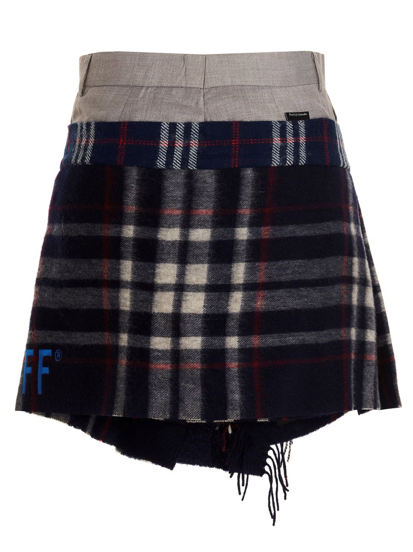 1/Off Check Scarf Reworked Skirt – 100% wool - view 2