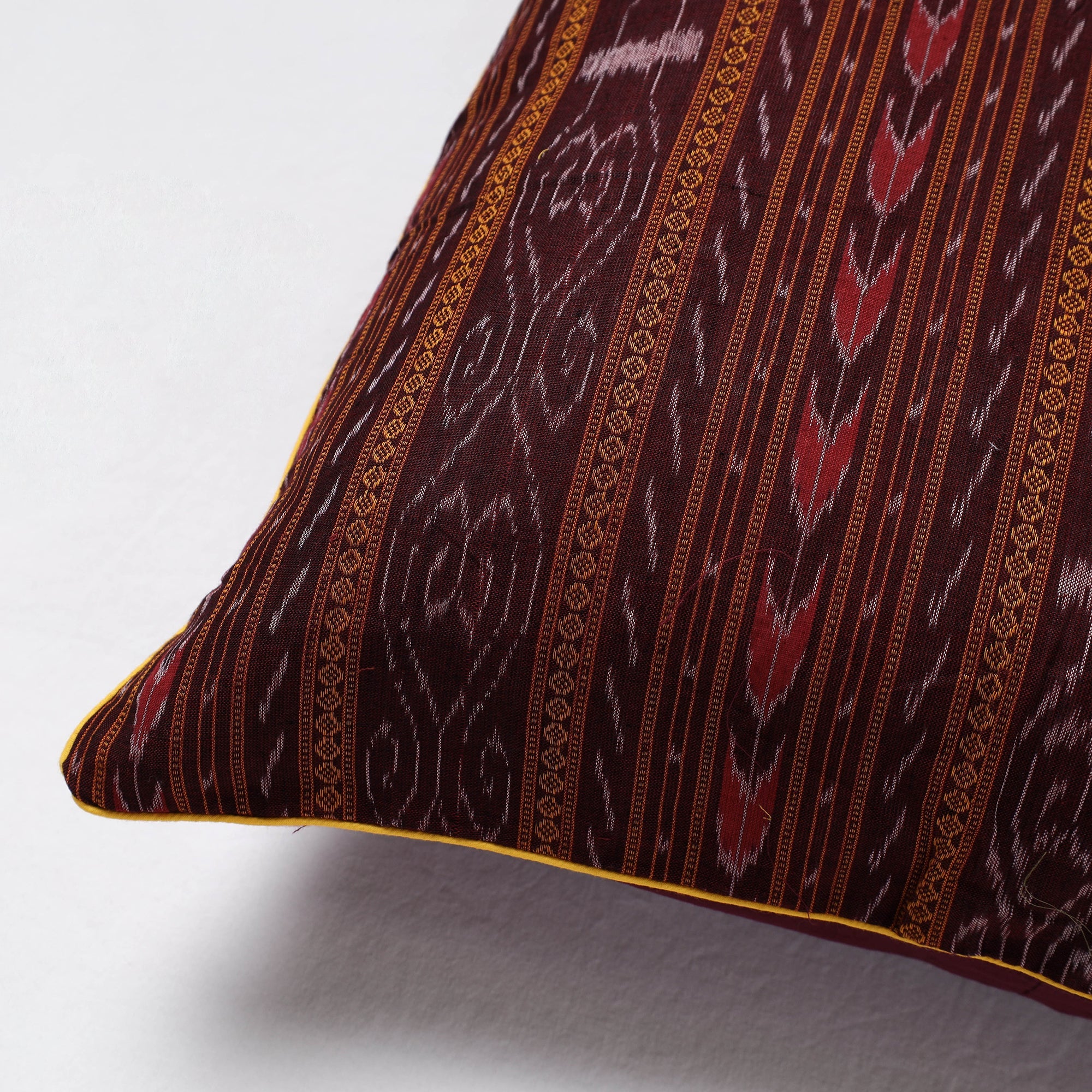 NOORI BAZAR Brown - Sambalpuri Ikat Cotton Cushion Cover (16 x 16 in) - view 2