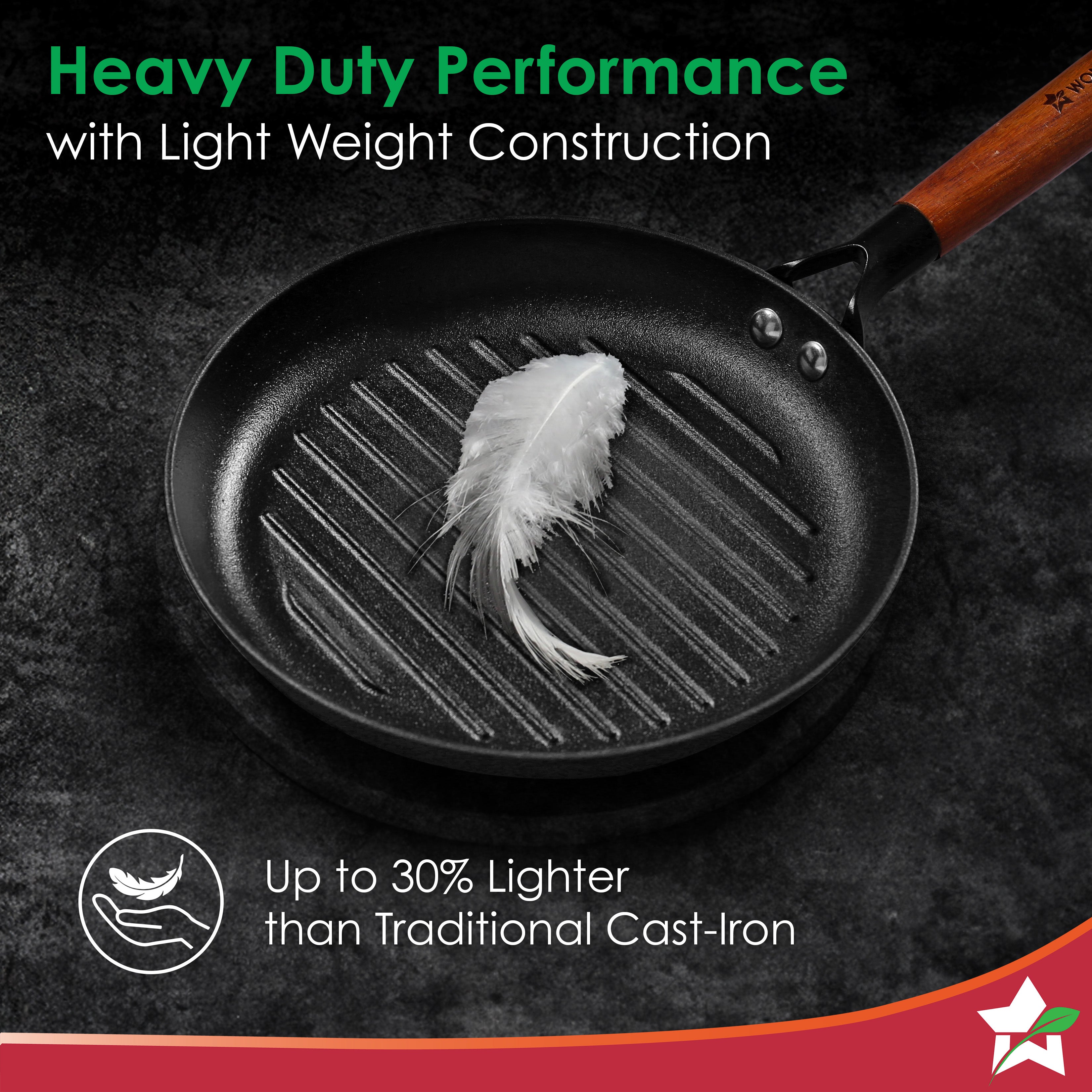 Wonderchef Pre-Seasoned Ferro Light 24cm Grill Pan| 2.5MM - view 3