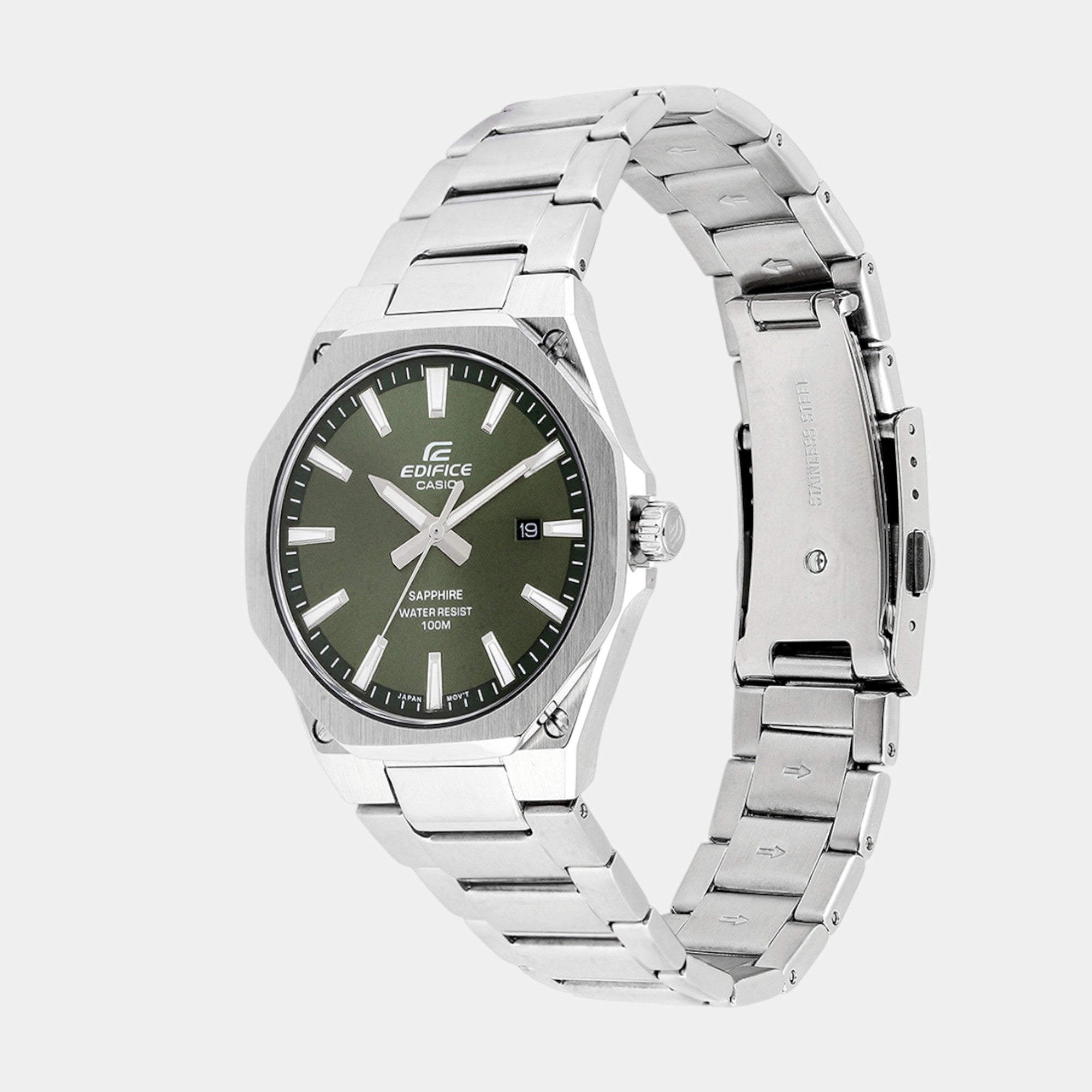 Casio Edifice Men Quartz Green Dial Analog Stainless Steel Watch ED603 - view 3