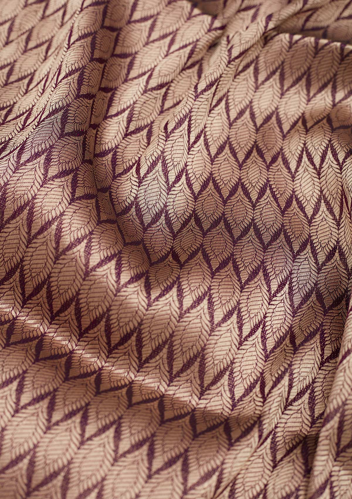 Koskii Wine Zariwork Pure Silk Saree – Women's - view 2