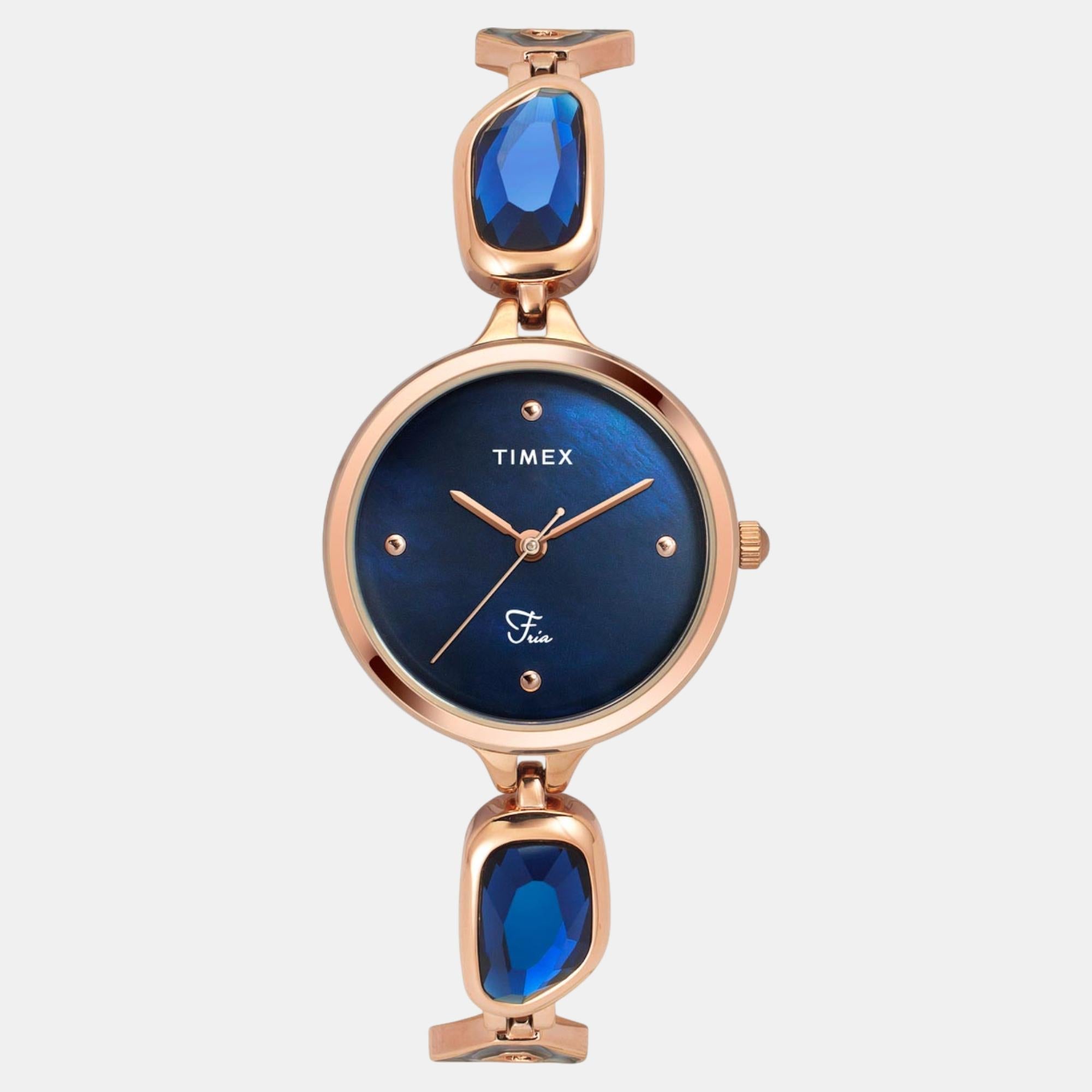 Timex Fria Women Quartz Mother Of Pearl Dial Analog Brass Watch TWEL15904