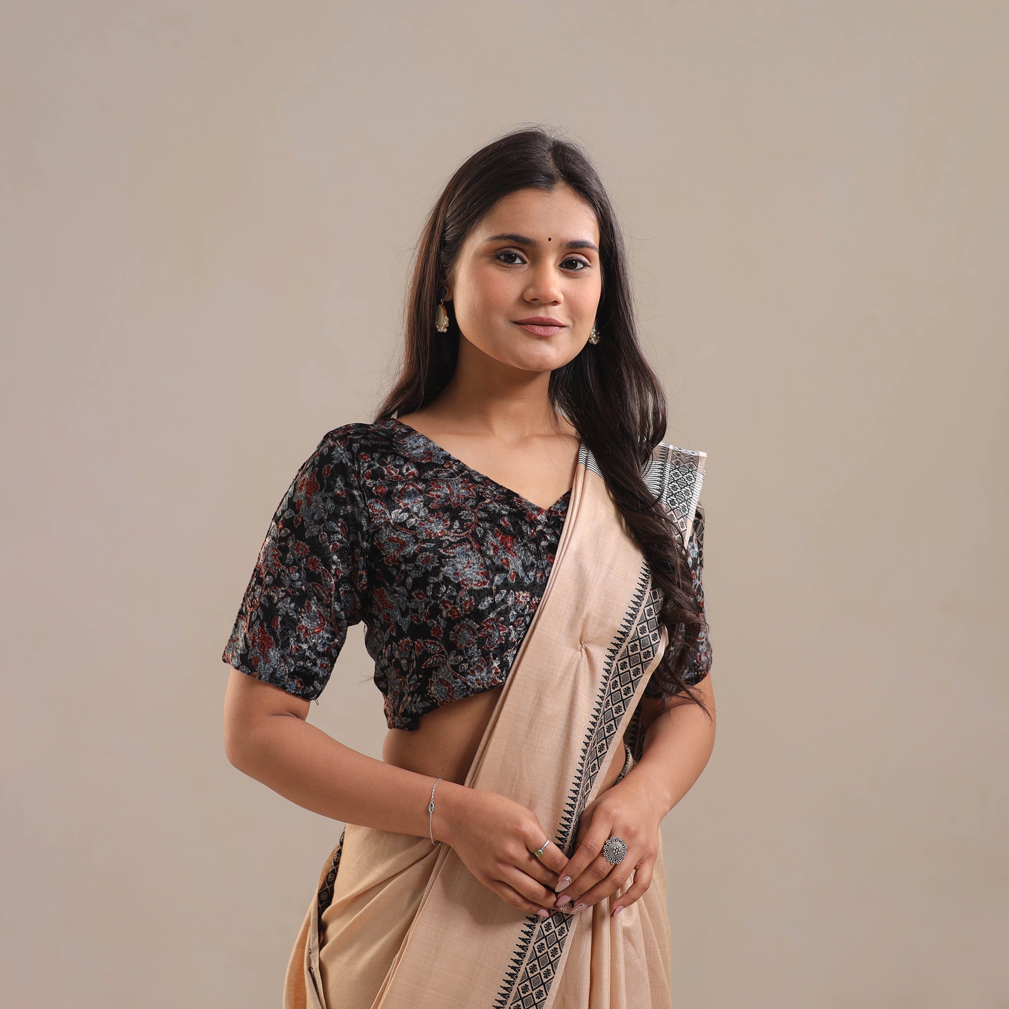 ITOKRI CASUALS Black - Velvet Natural Dyed Ajrakh Print Blouse 06