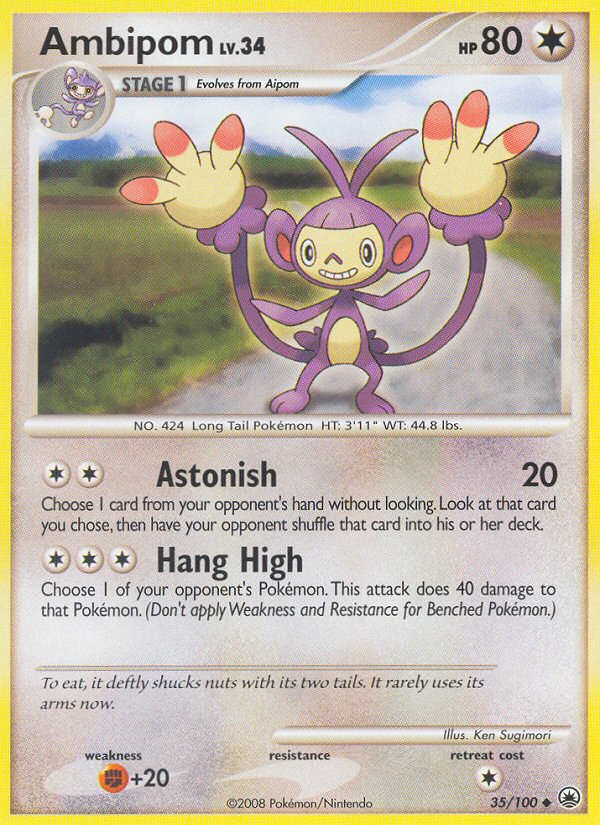 Uncommon dp5-35 reverse – Pokémon Ambipom - 35/100 - Uncommon [dp5-35] [Reverse Holo] - Ambipom - 35/100 - Uncommon