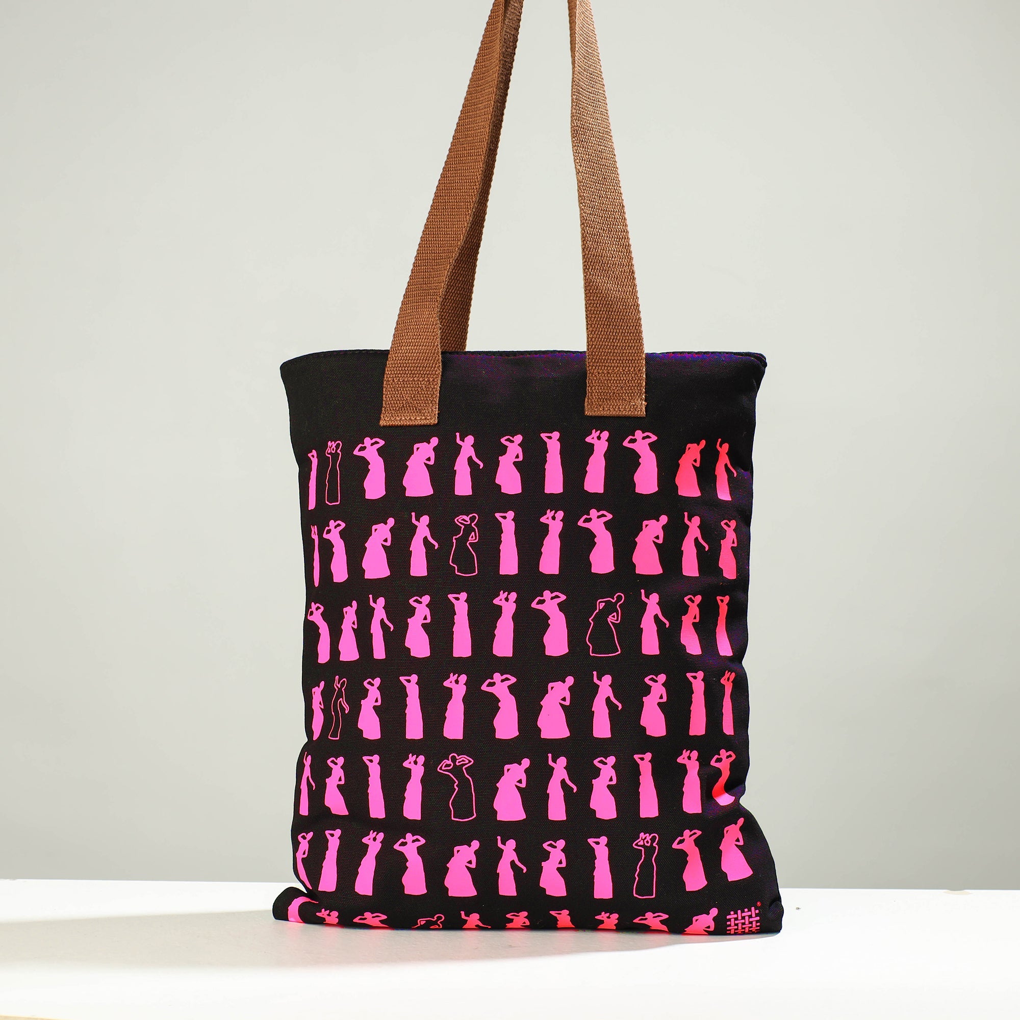 NEST BY ARPIT AGARWAL Black - Assam Bihu Cotton Canvas Shoulder Bag