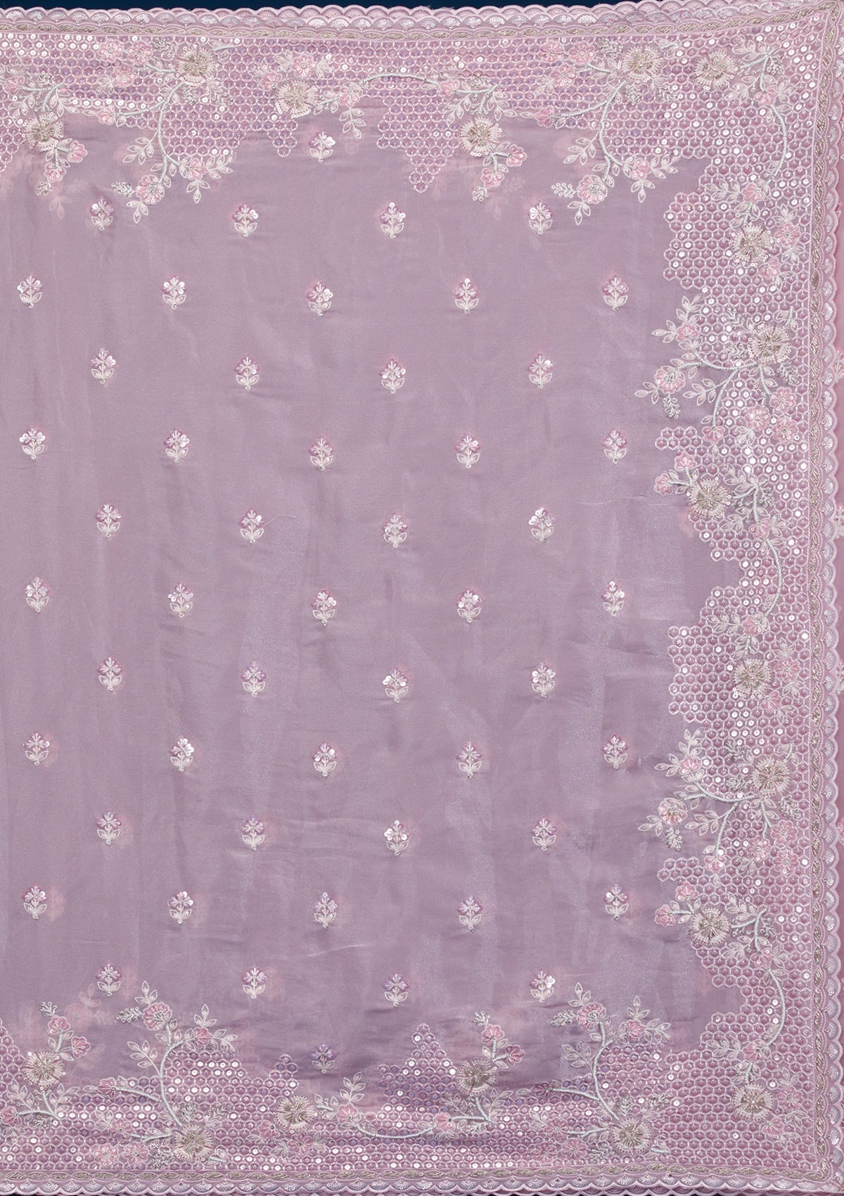 Koskii Onion Pink Sequins Tissue Saree – Women's - view 8