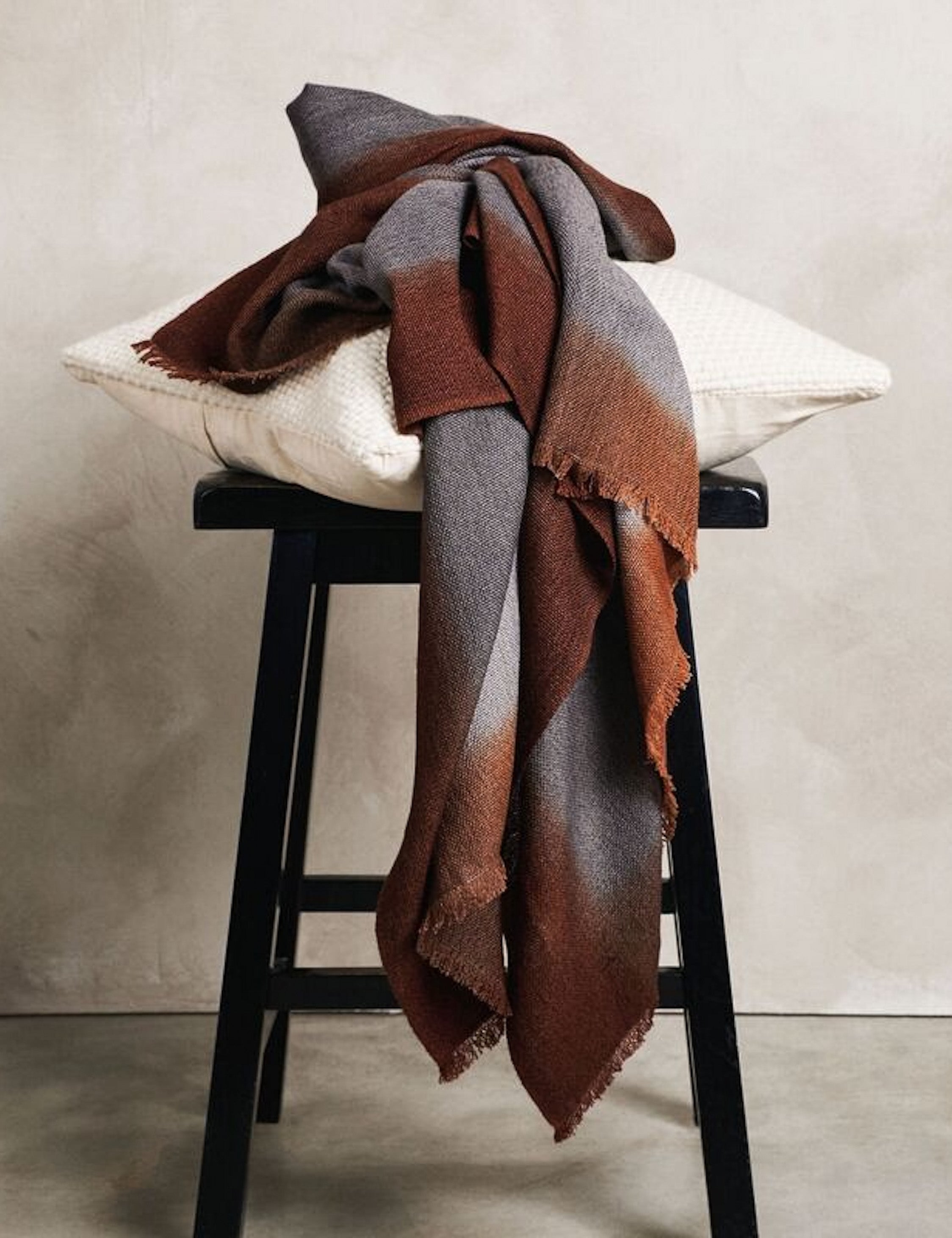 Lulu and Georgia Simply Taupe Wool Throw by Studio Variously - view 2