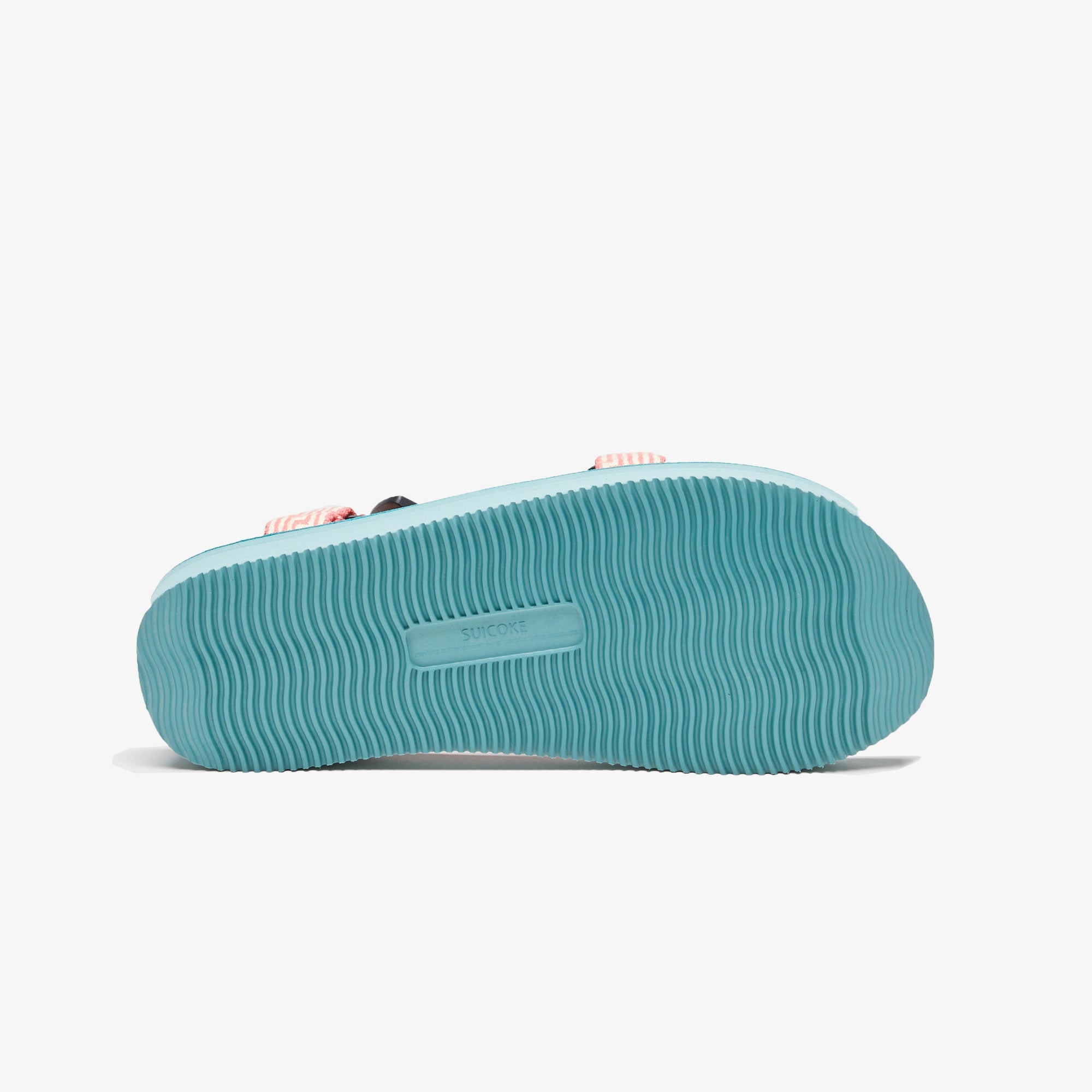 Suicoke | MOTO JACQUARD TOUCH-STRAP { NAVY BLUE/CORAL PINK/SEA GREEN - view 3