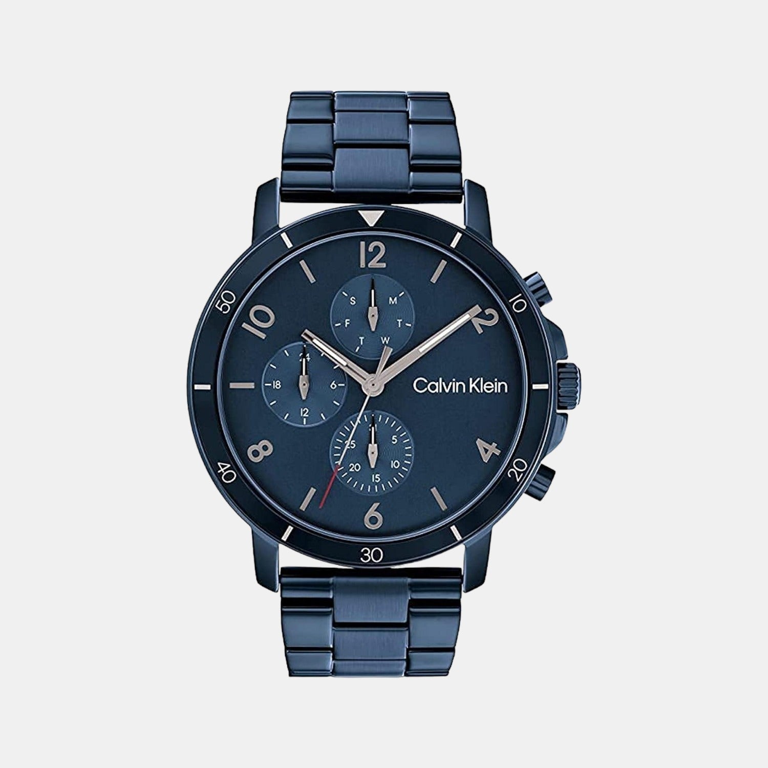 Calvin Klein Gauge Sport Men Quartz Blue Dial Chronograph Stainless Steel Watch 25200068