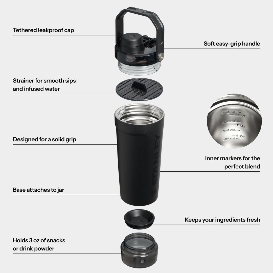HYPE ELIXIR Stanley The Activate Shaker Bottle | 20 OZ Black 2.0 - view 3