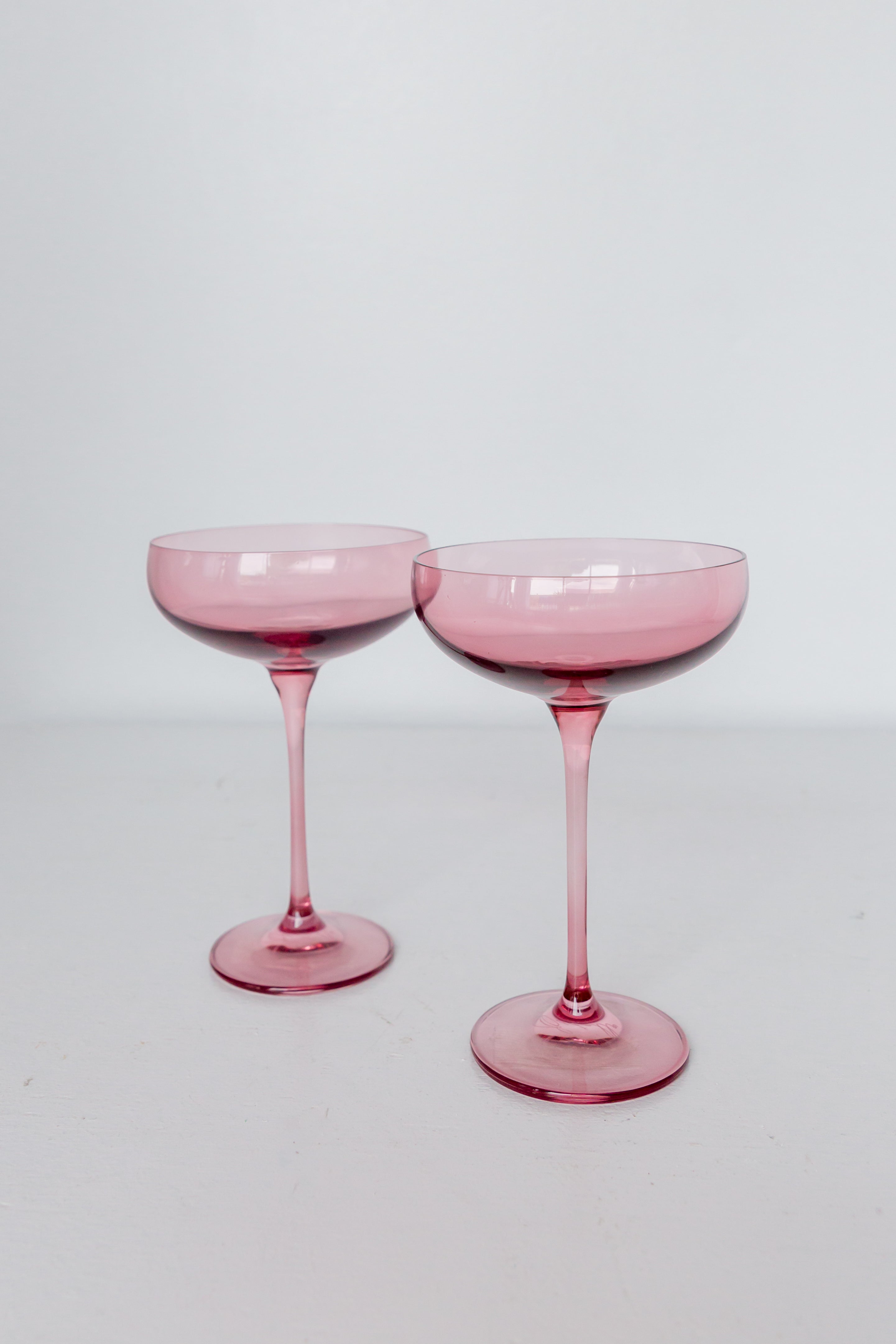 Estelle Colored Glass Estelle Colored Champagne Coupe Stemware - Set of 2 {Rose}