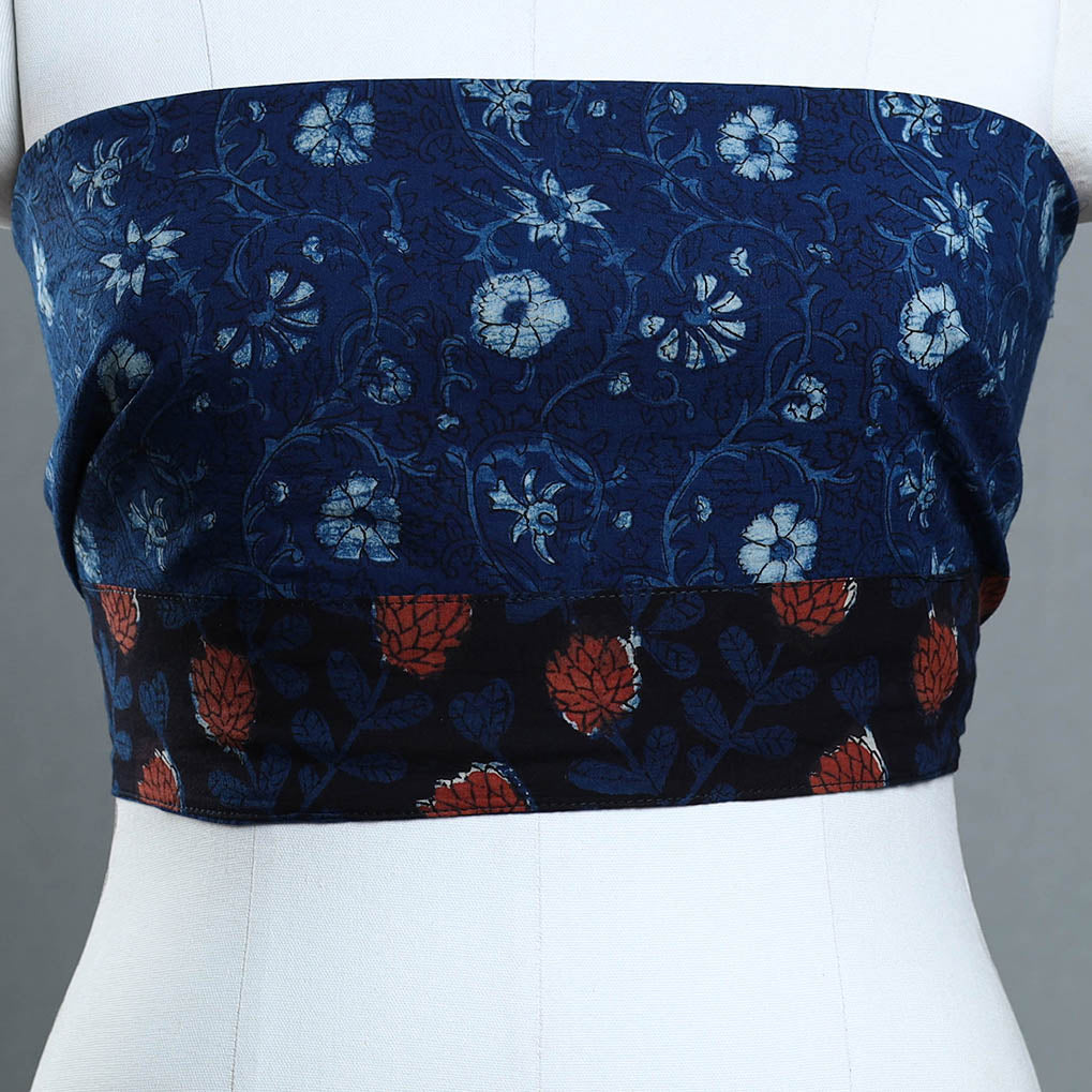NOORI BAZAR Blue - Block Print Cotton Pipad Blouse Piece 128 - view 3