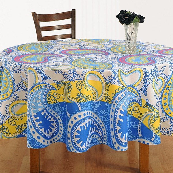 Swayam India Dazzling Paisley Round Table Cover - 1332 - view 2