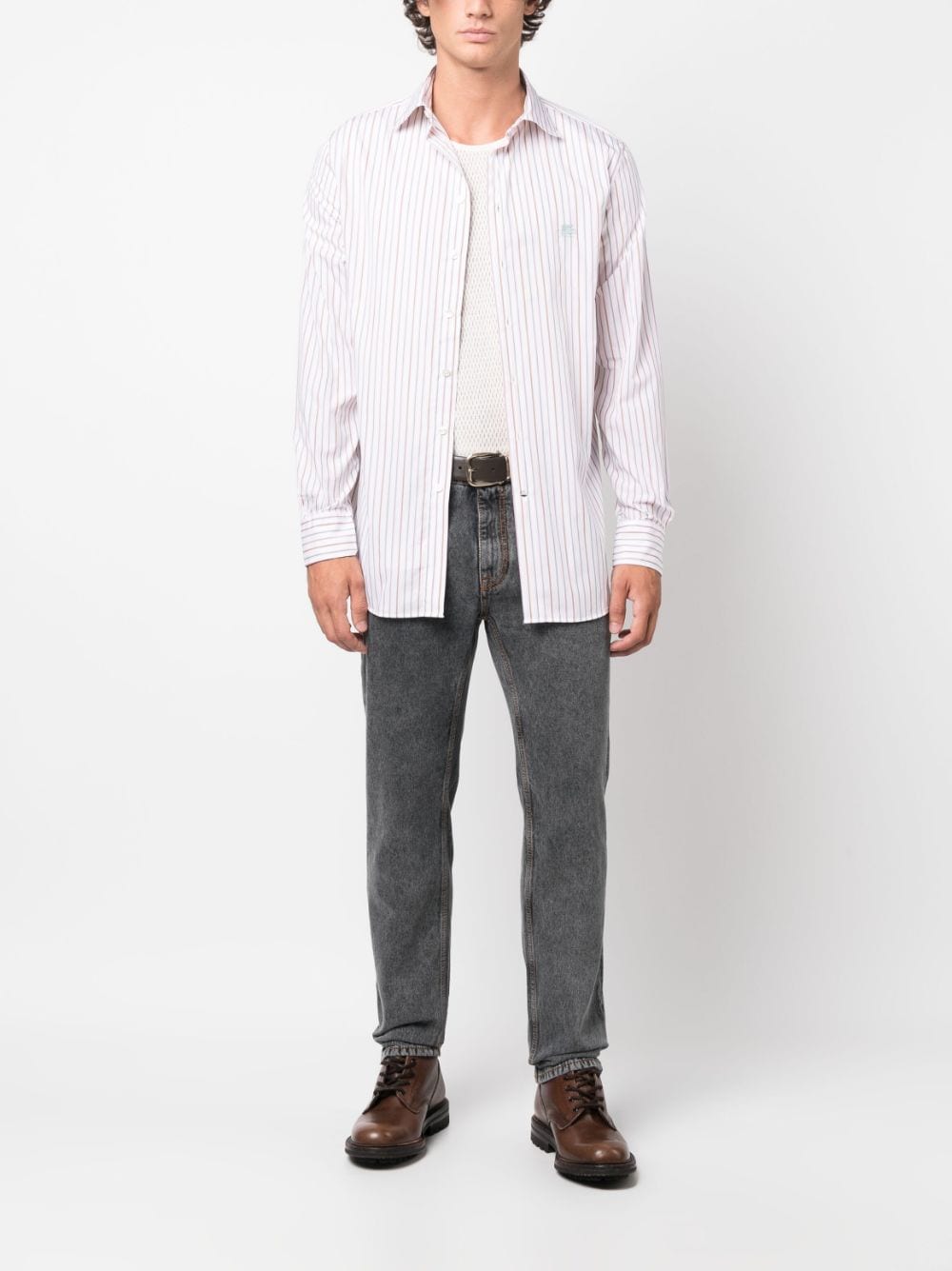 Etro Striped shirt with embroidery – Cotton 100% - view 2