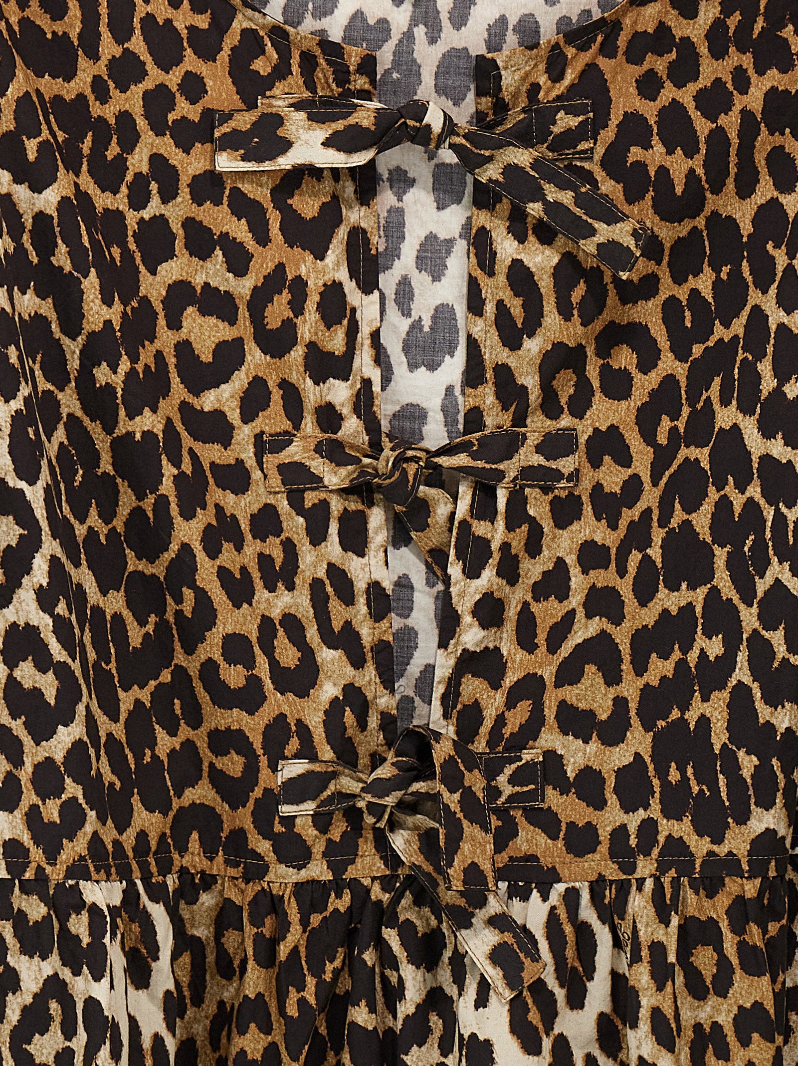 Ganni Leopard Poplin Dress – 100% cotton - view 4