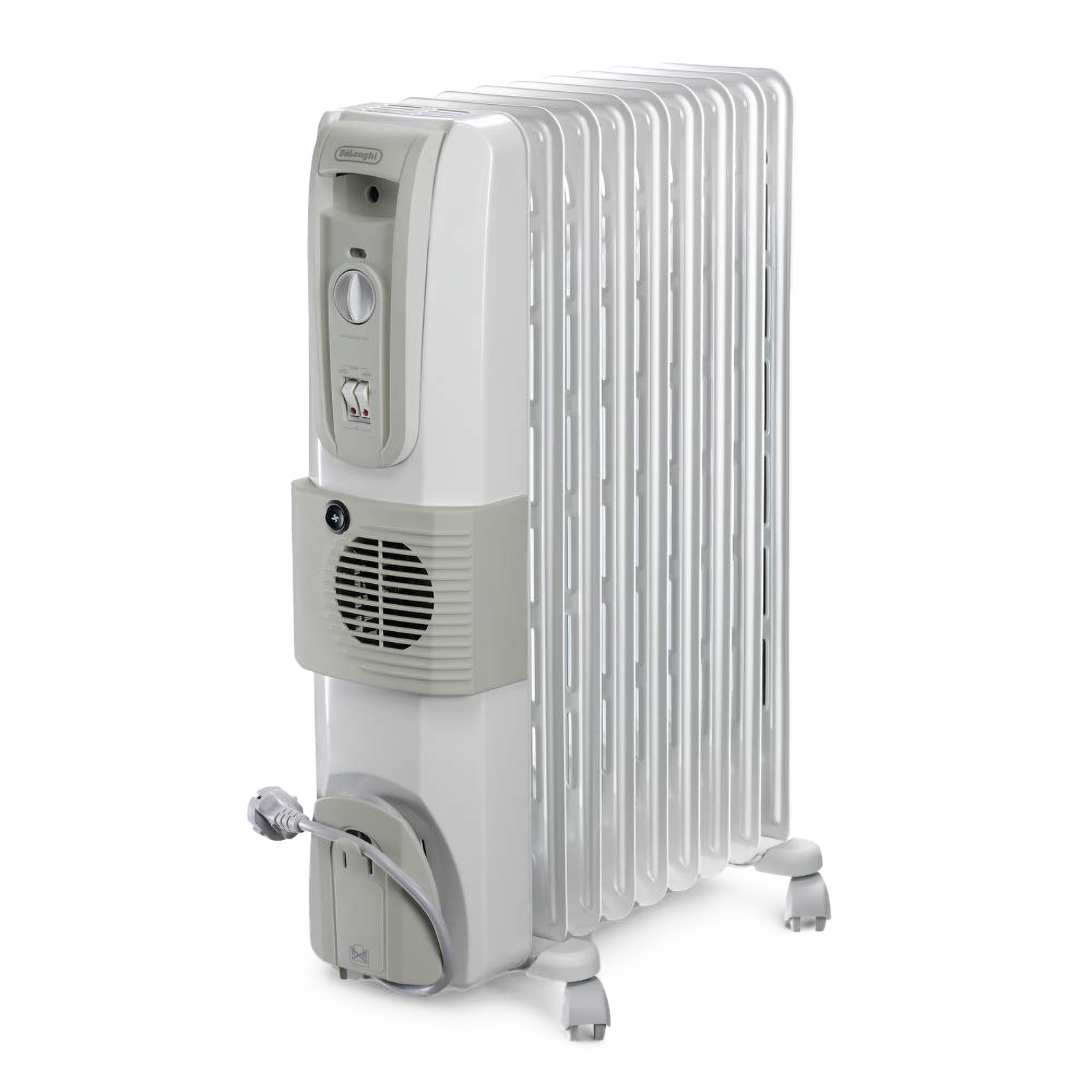 Orient Electric DELONGHI 9 Fin Oil Filled Radiator Room Heater with Fan (White, 2500Watts)