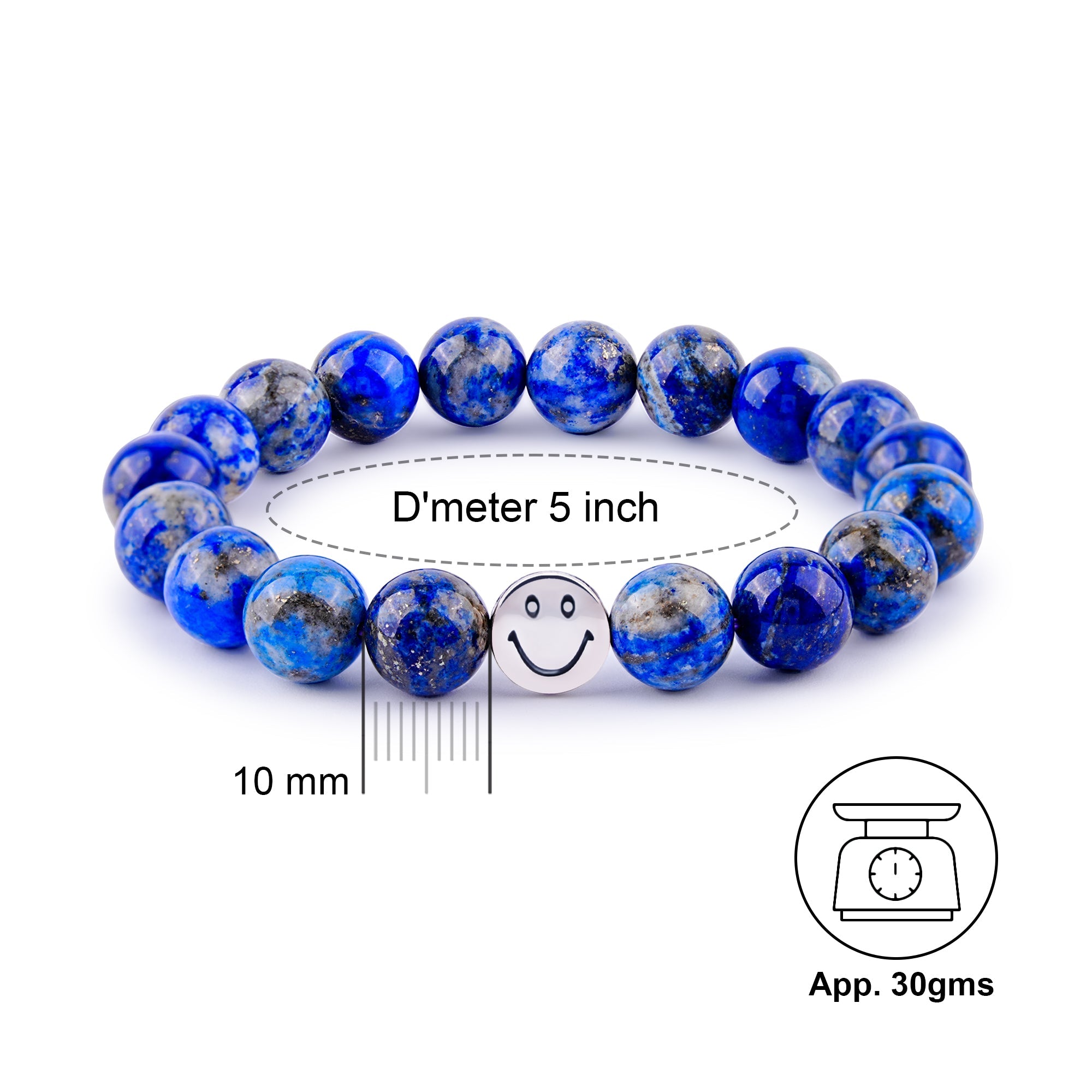 Gemsmantra Smile Bracelet - Lapiz Lazuali - view 2