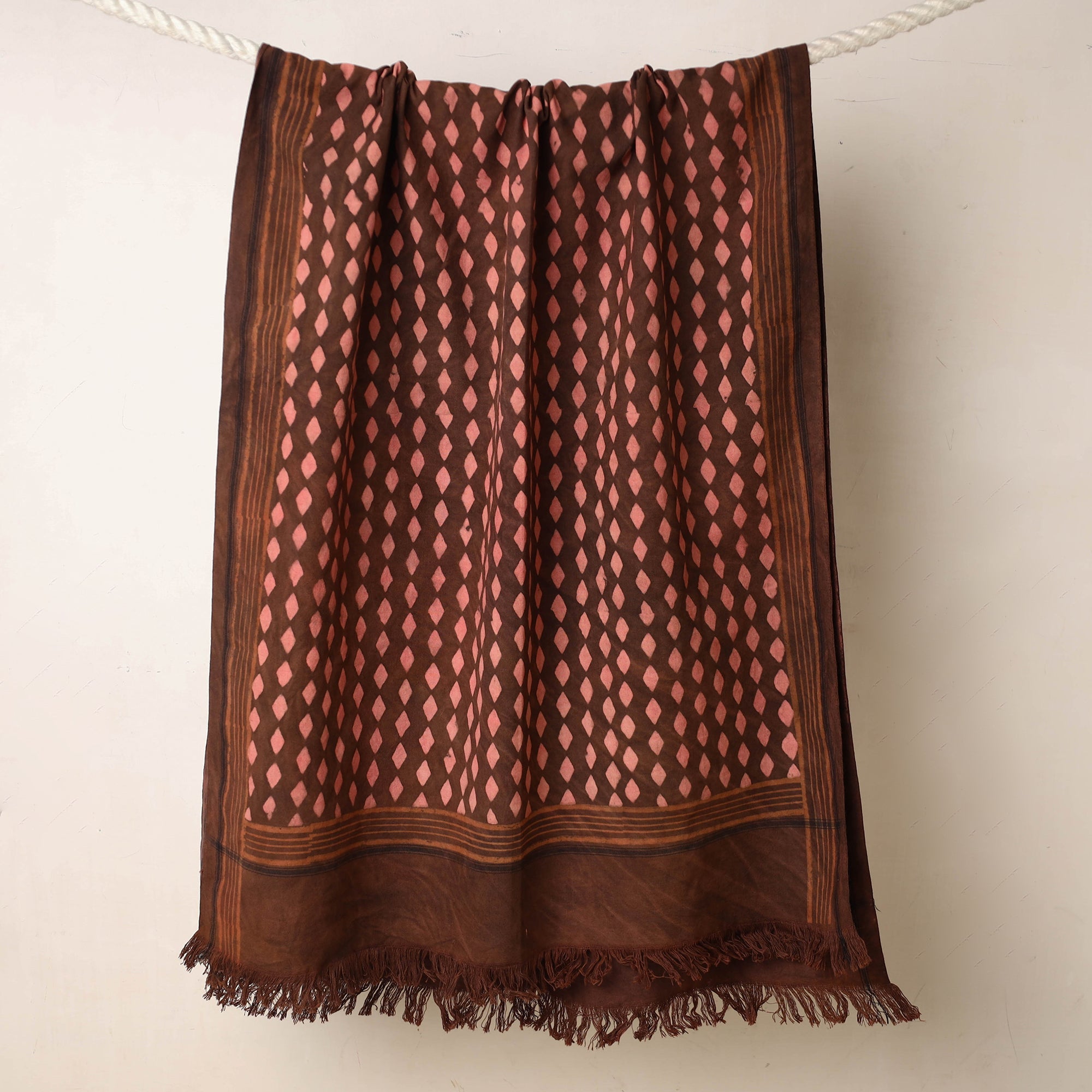 ITOKRI CRAFTS INITIATIVE Brown - Akola Block Printed Pure Handloom Cotton Towel - view 2