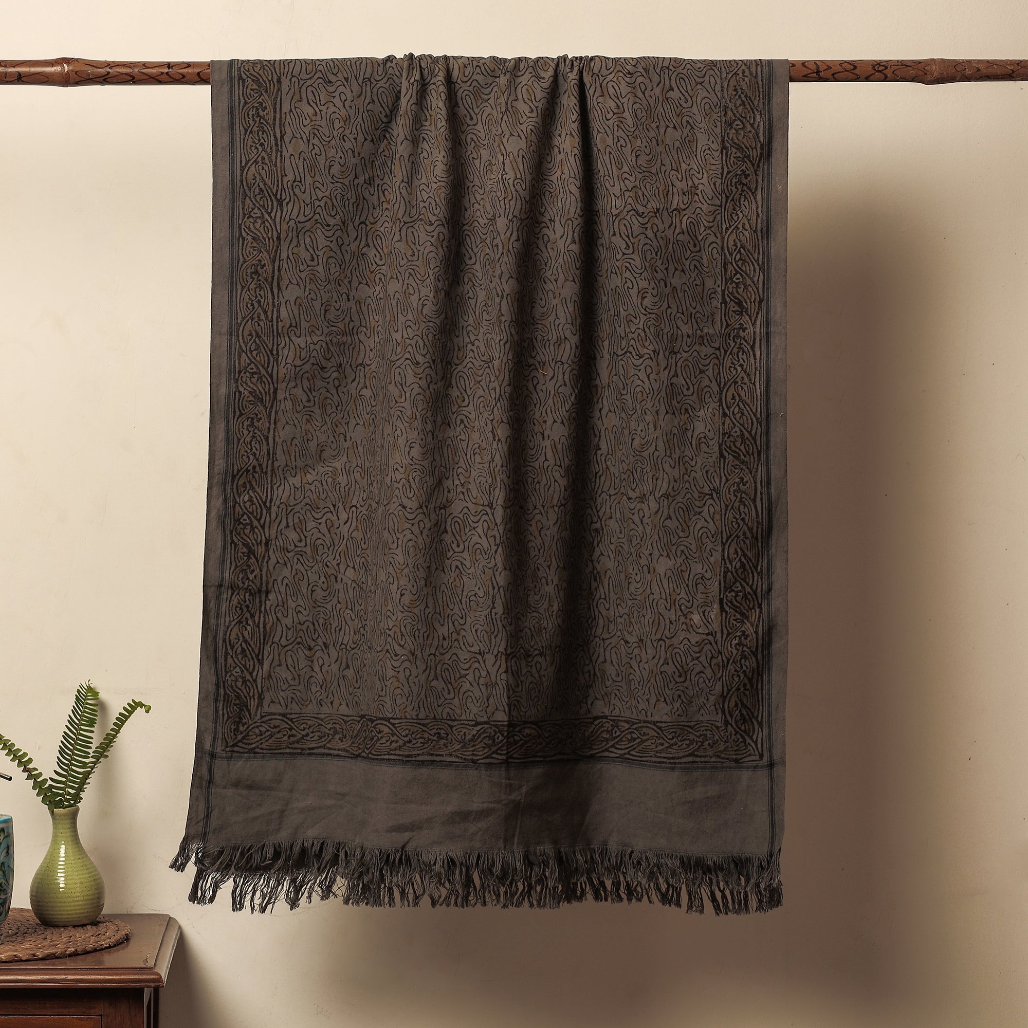 ITOKRI CRAFTS INITIATIVE Brown - Akola Block Printed Pure Handloom Cotton Towel - view 4