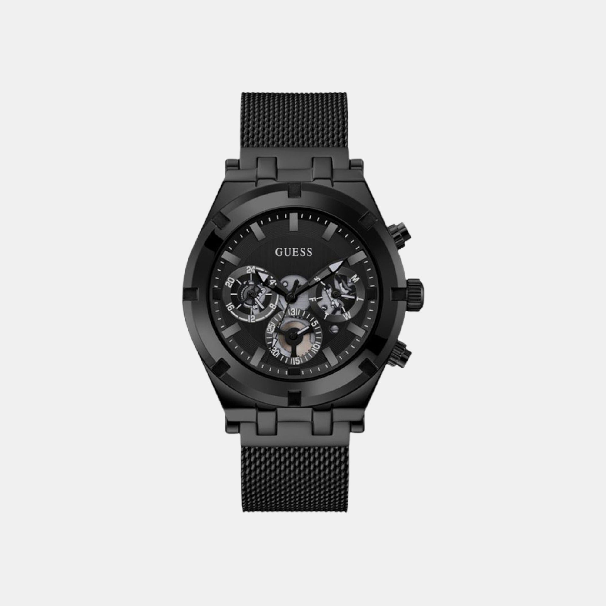 Guess Continental Men Quartz Black Dial Chronograph Stainless Steel Watch GW0582G3