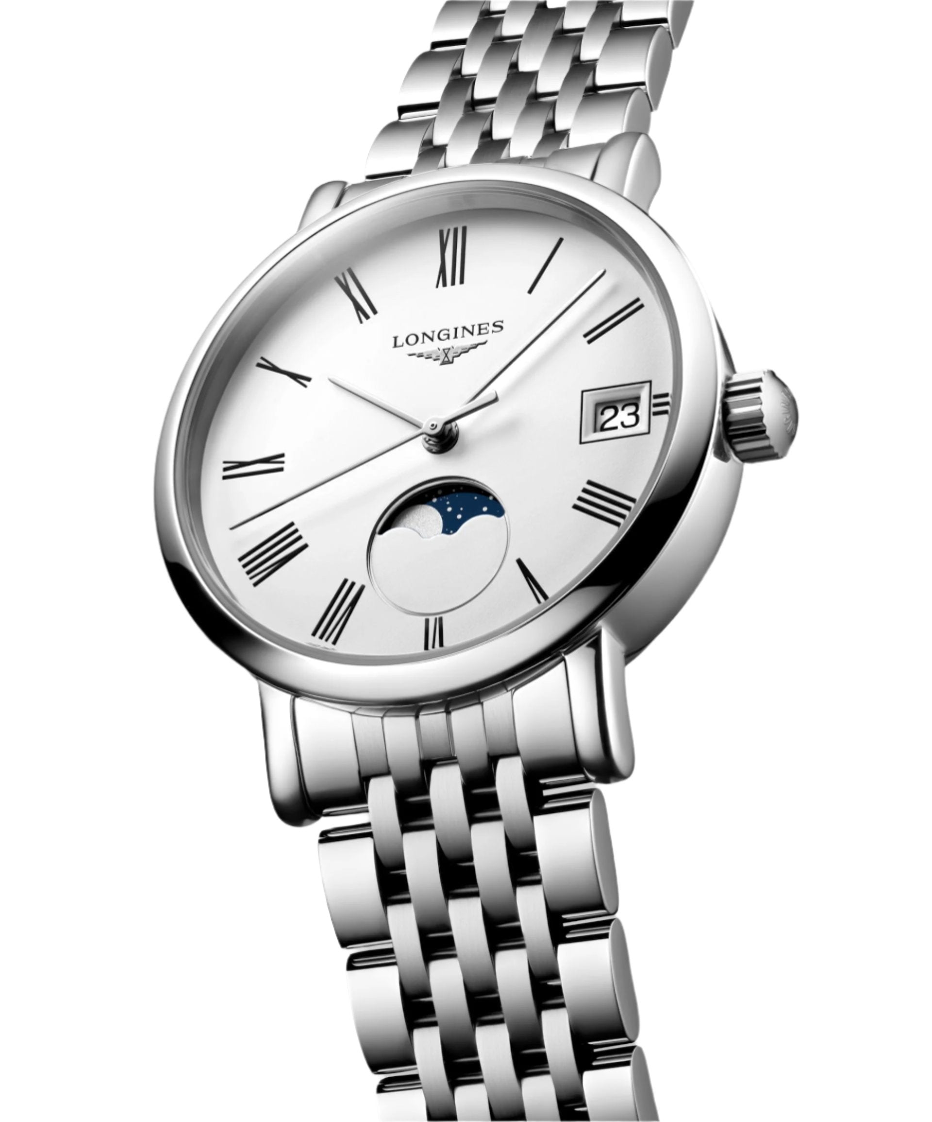 Longines Elegant Moonphase White Matt Dial Men 30mm - view 3