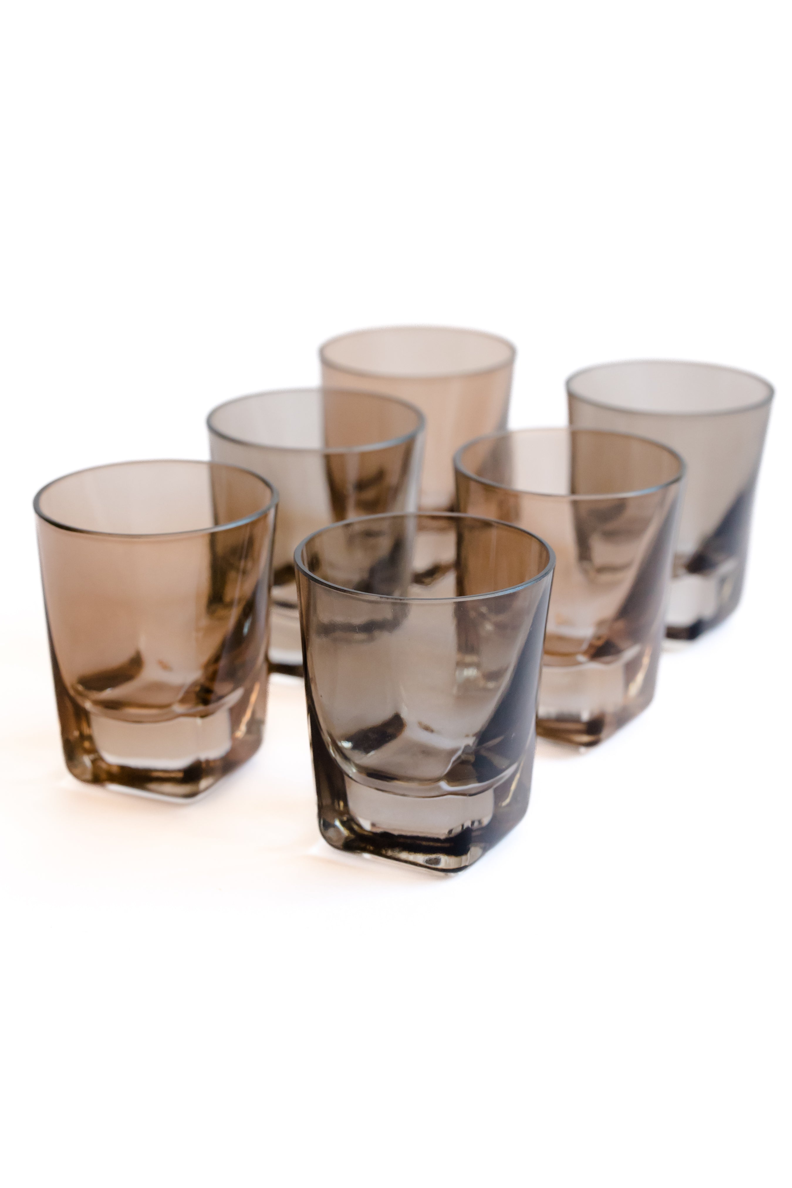 Estelle Colored Glass Estelle Colored Shot Glasses - Set of 6 {Smoke Mixed Set}