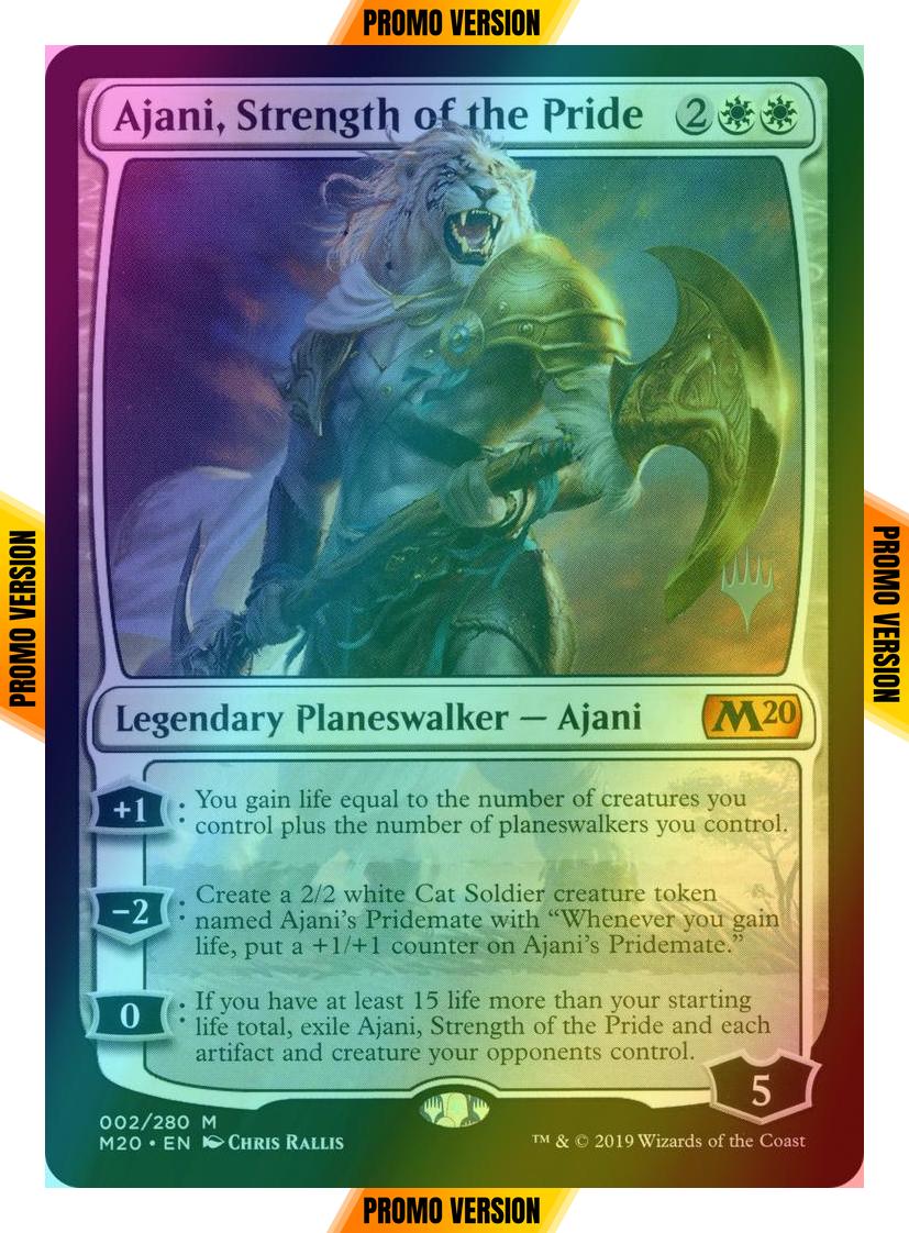 Pride 2p promo – Magic Ajani, Strength of the Pride [2p] [Promo Pack] [Core Set 2020 Promos] [Foil]