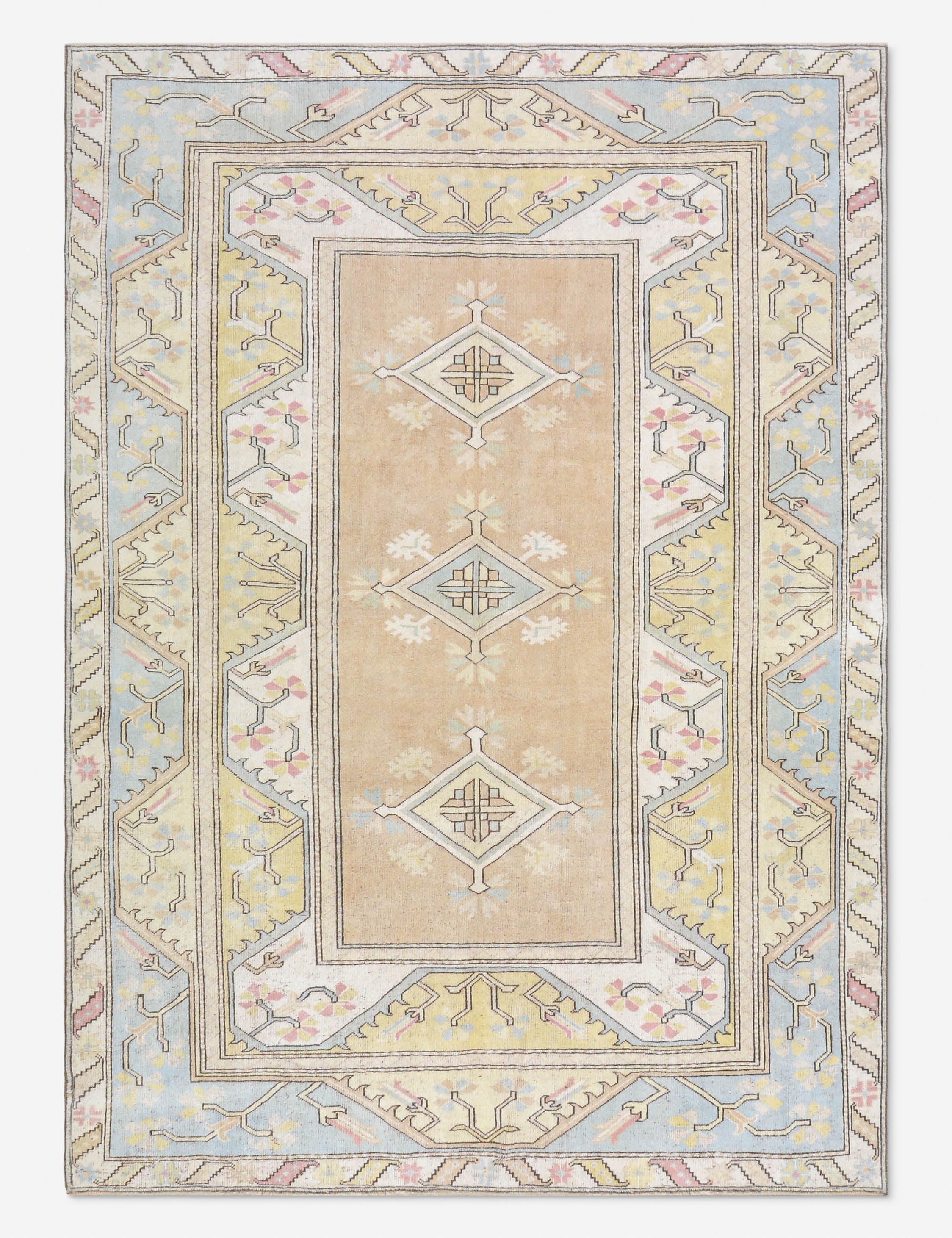 Lulu and Georgia Vintage Turkish Hand-Knotted Wool Rug No. 492, 6' 7" x 9' 1"