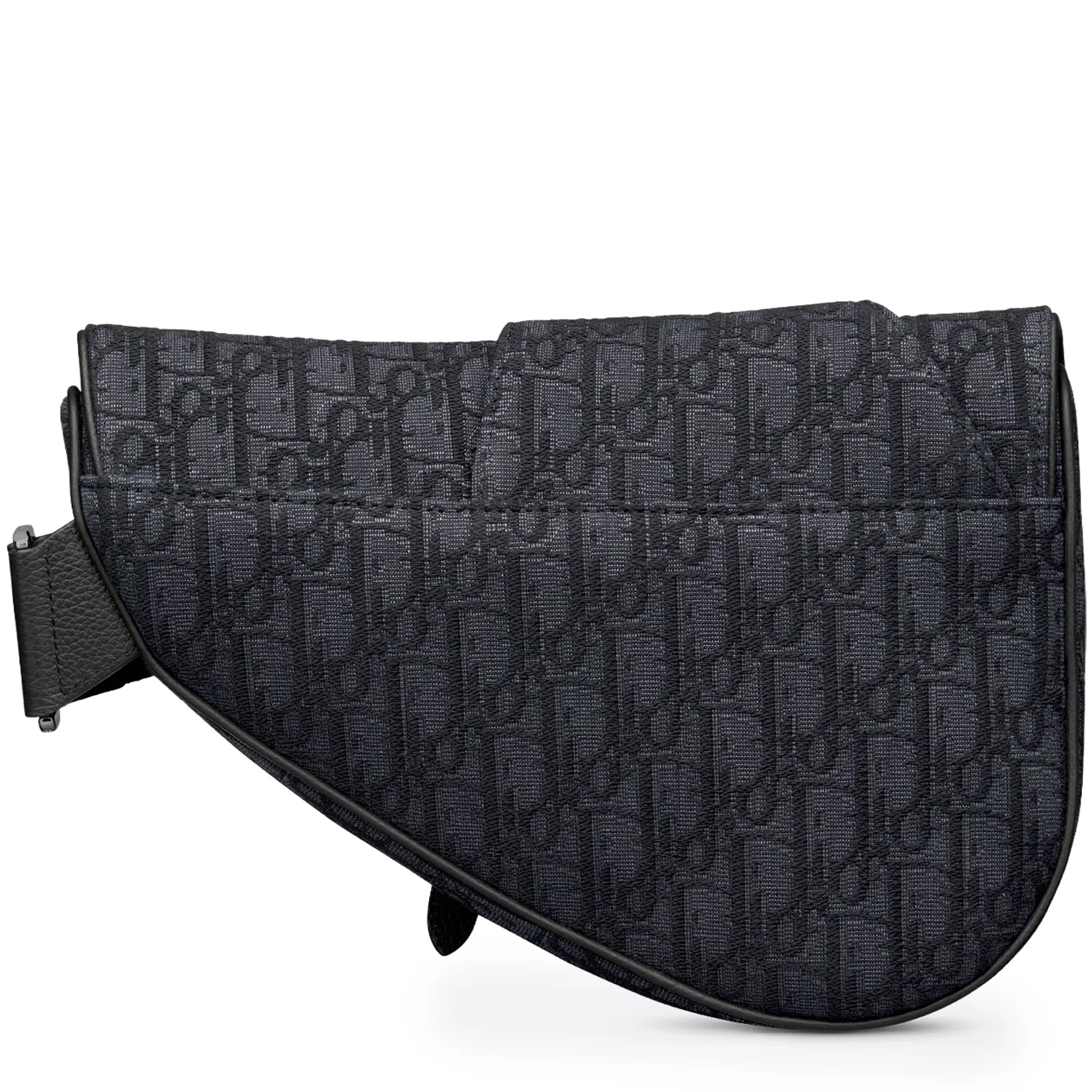 Dior Oblique Jacquard Black Saddle Bag - view 2