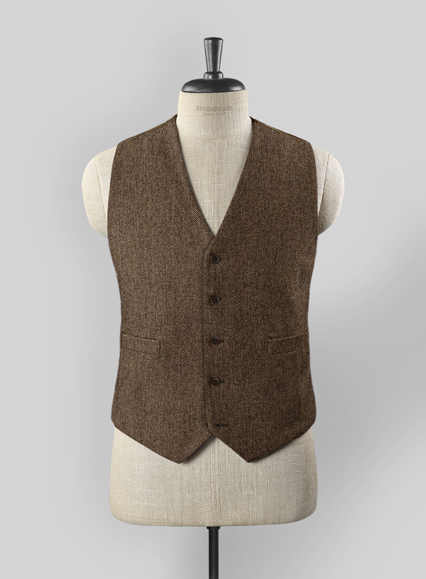 StudioSuits Rust Herringbone Tweed Waist Coat - view 2