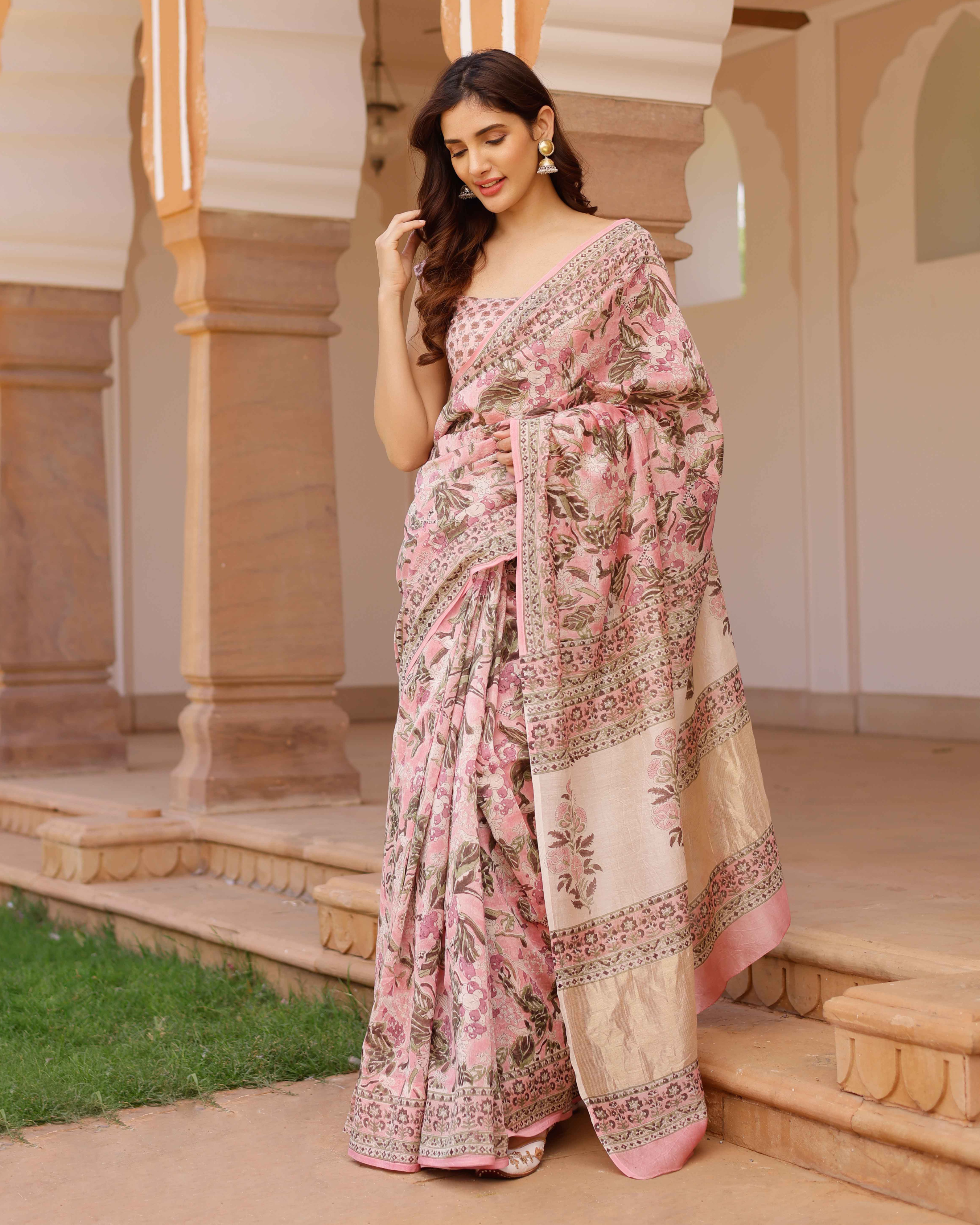 Aachho Aradhna Handblock Chanderi Saree – Women's - view 6