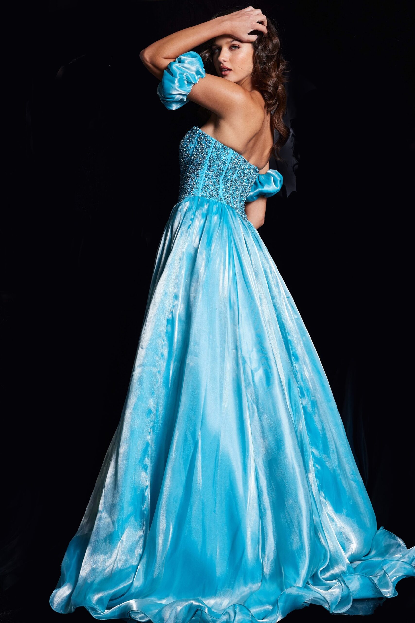 Beaded Strapless A-line Gown by Jovani 36591 - view 2
