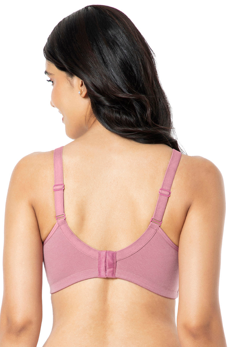 Amante Cotton Chic Support Solid Non Padded Non-Wired Bra - Mesa Rose - view 3