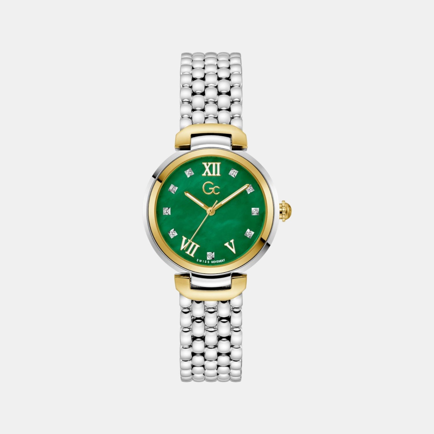 Gc Allure Women Quartz Green Dial Analog Stainless Steel Watch Z64002L1