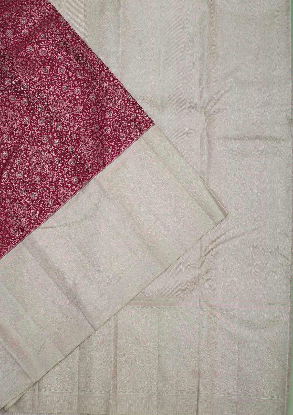 Koskii Wine Zariwork Pure Silk Saree – Women's - view 3