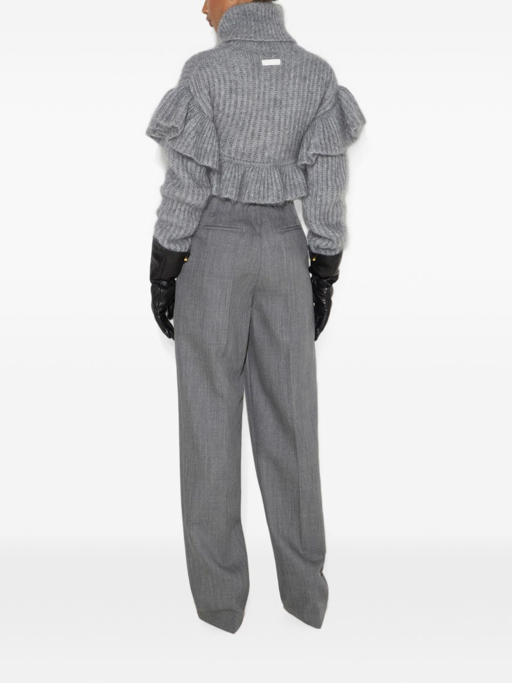 Elisabetta Franchi Trousers GREY – VIRGIN WOOL 100% - view 2