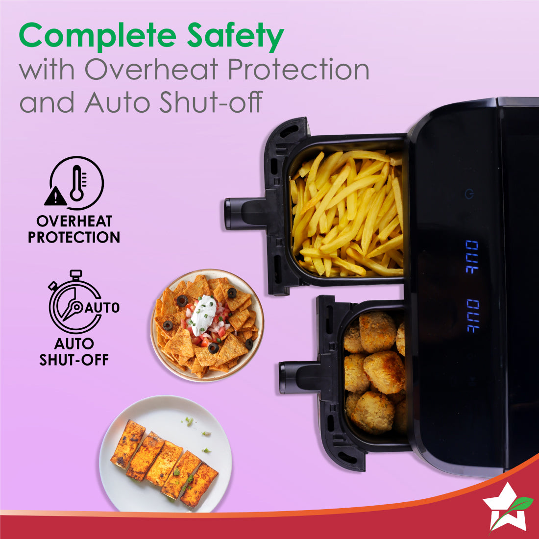 Wonderchef Regenta Digital Air Fryer with Dual Basket | 2000W, 9L. - view 7
