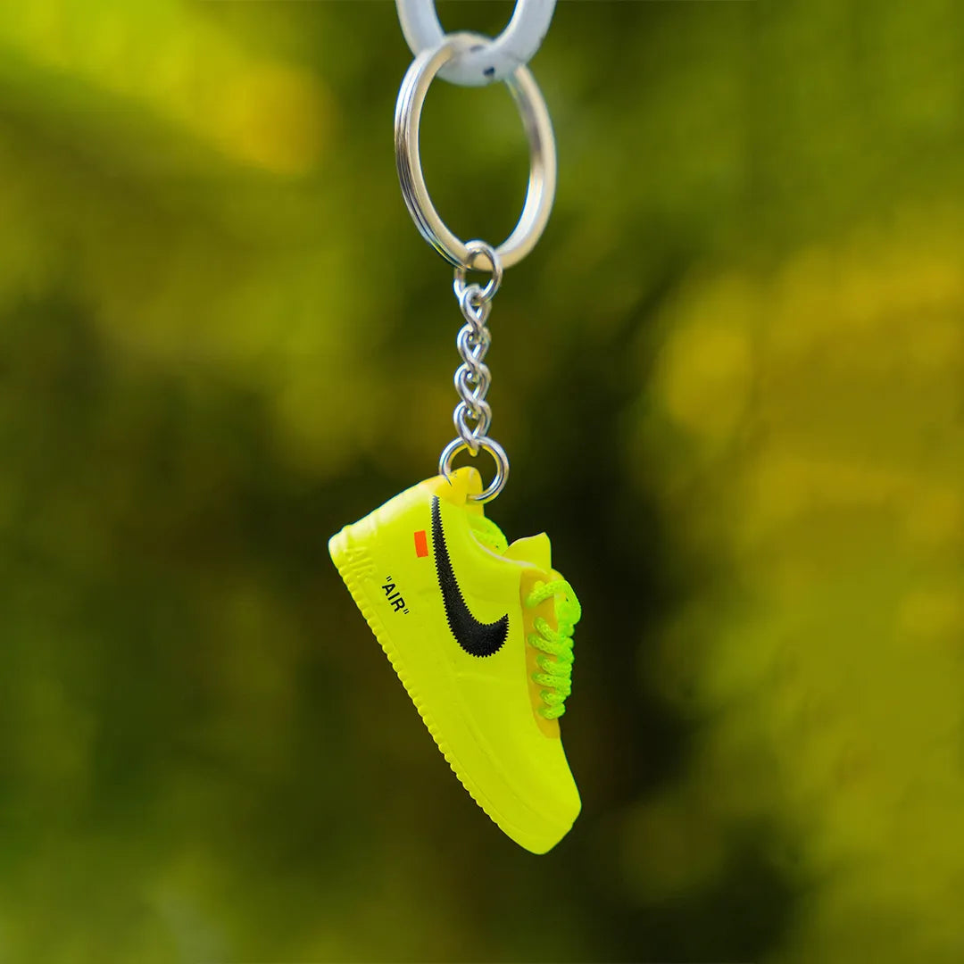 Kicks Machine 3D sneaker keychain Nike AF1 X Low Off- white Volt