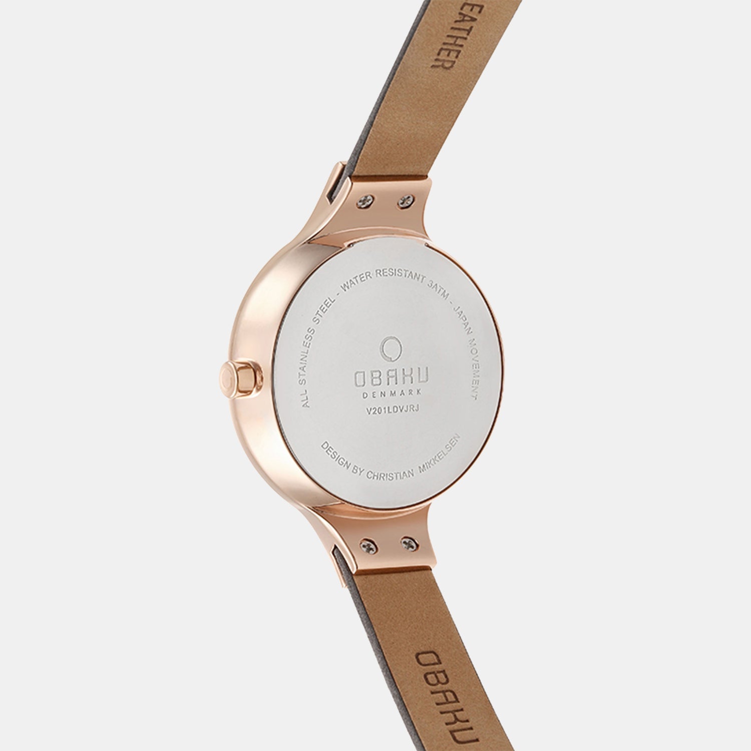 Obaku Eng Pebble Women Quartz Grey Dial Analog Leather Watch V201LDVJRJ - view 3
