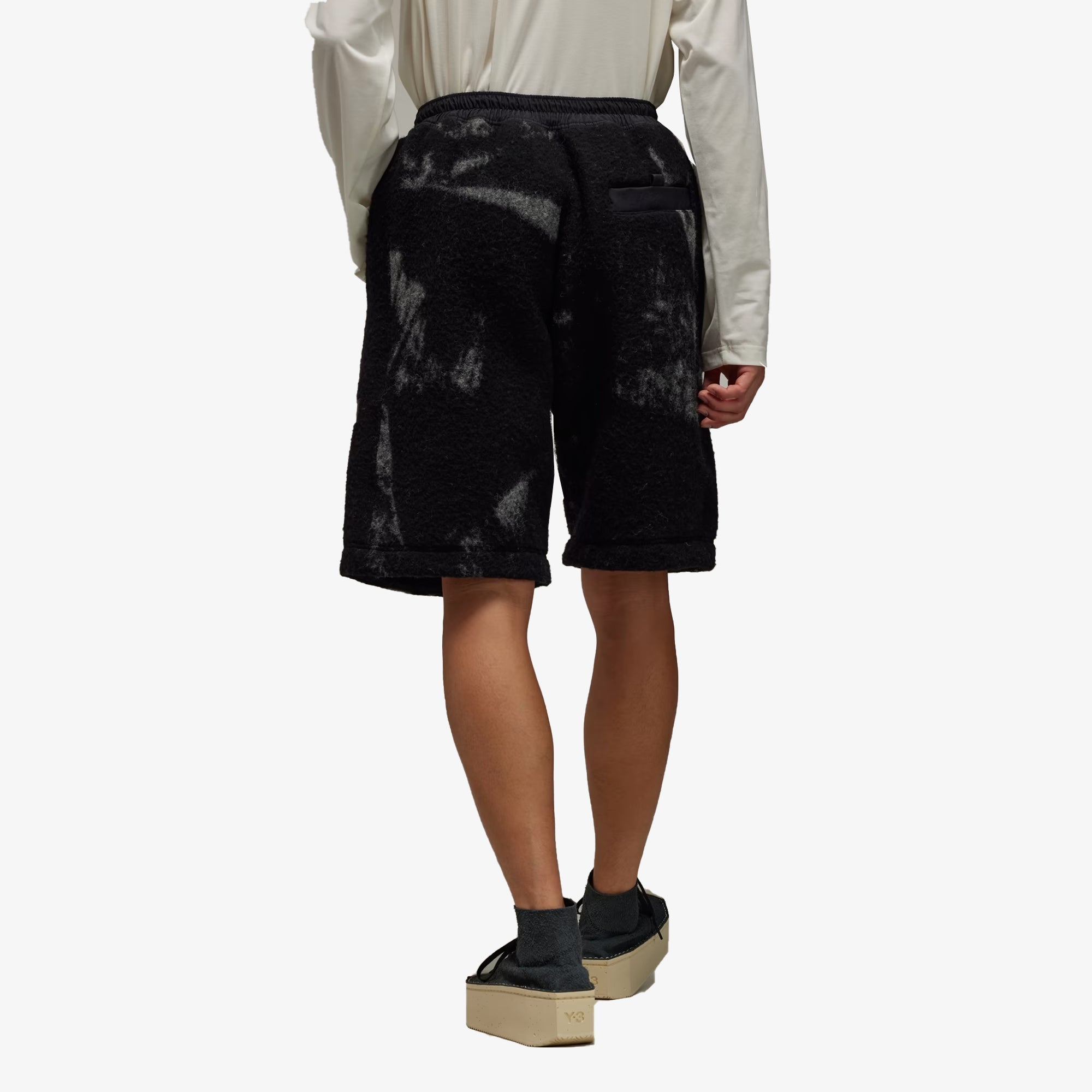 Y-3 | Fuzzy Fleece Shorts { Black