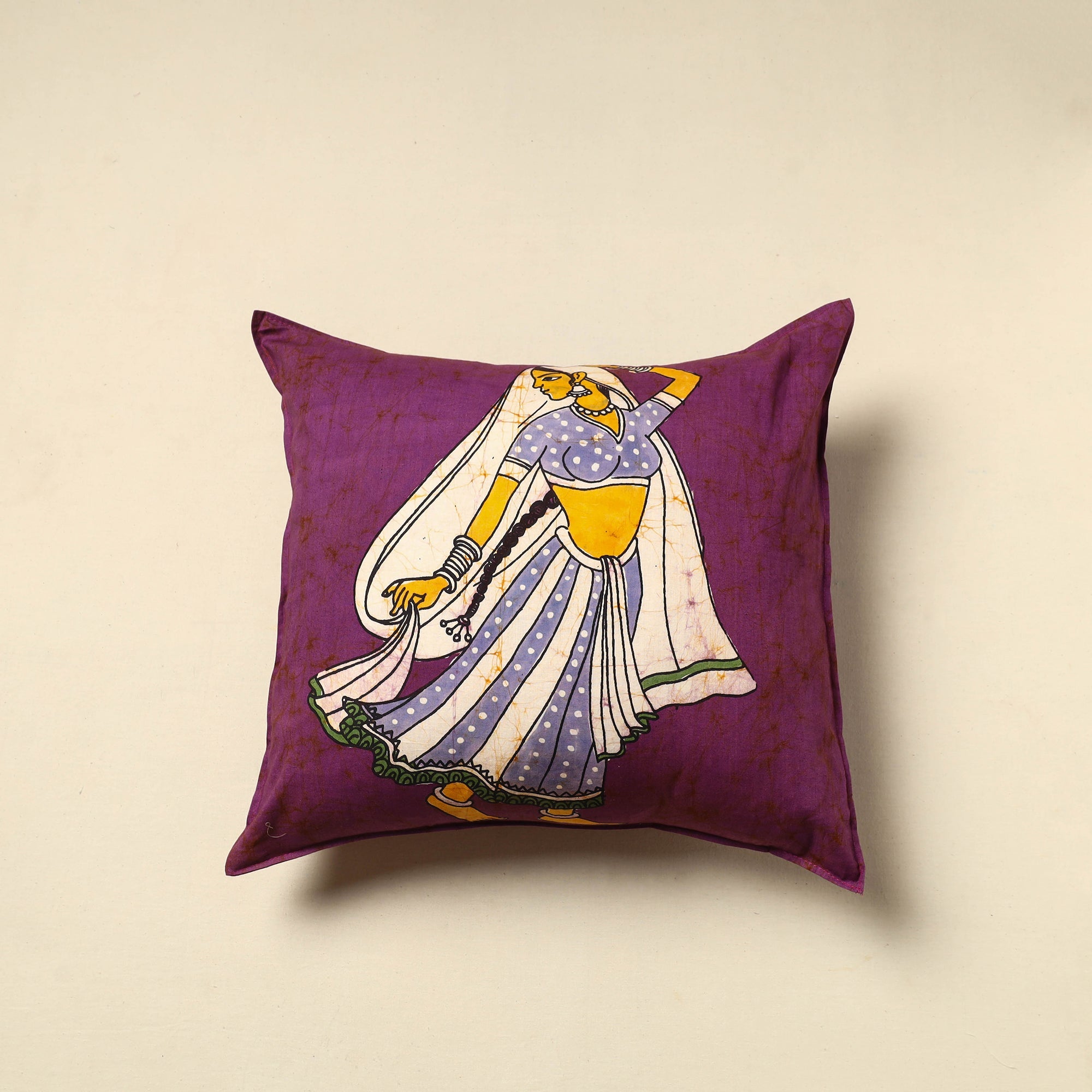 KACHCHH JI CHHAAP Pure Cotton Hand Batik Cushion Cover (18 x 18 in) 13